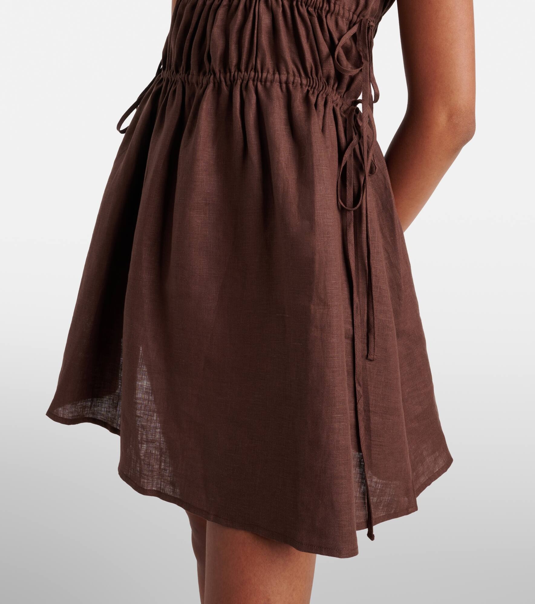 Gathered linen minidress - 5