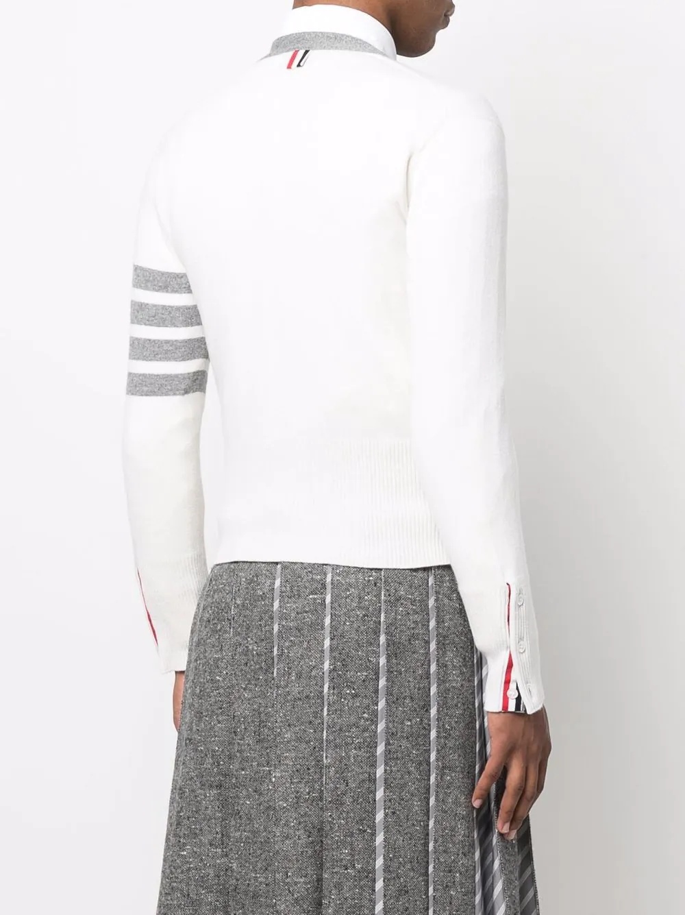 4-Bar stripe cashmere cardigan - 4