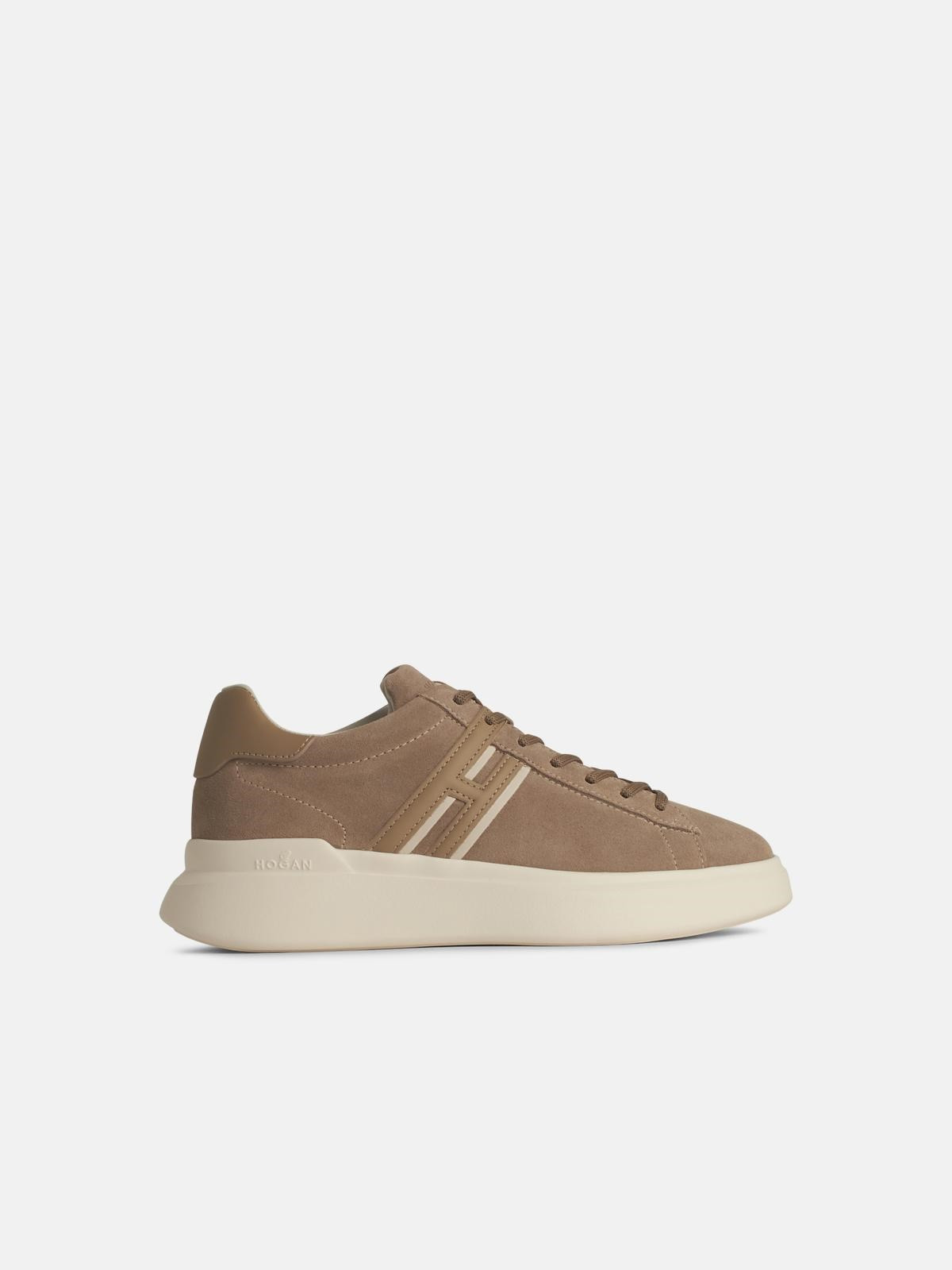 'H580' BEIGE LEATHER SNEAKERS - 1