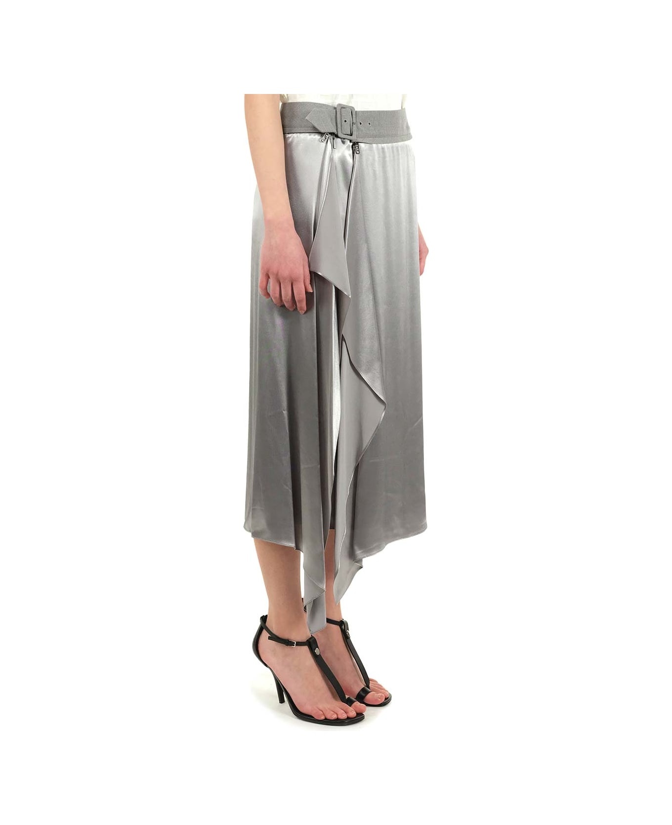 Viscose Satin Draped Skirt - 5