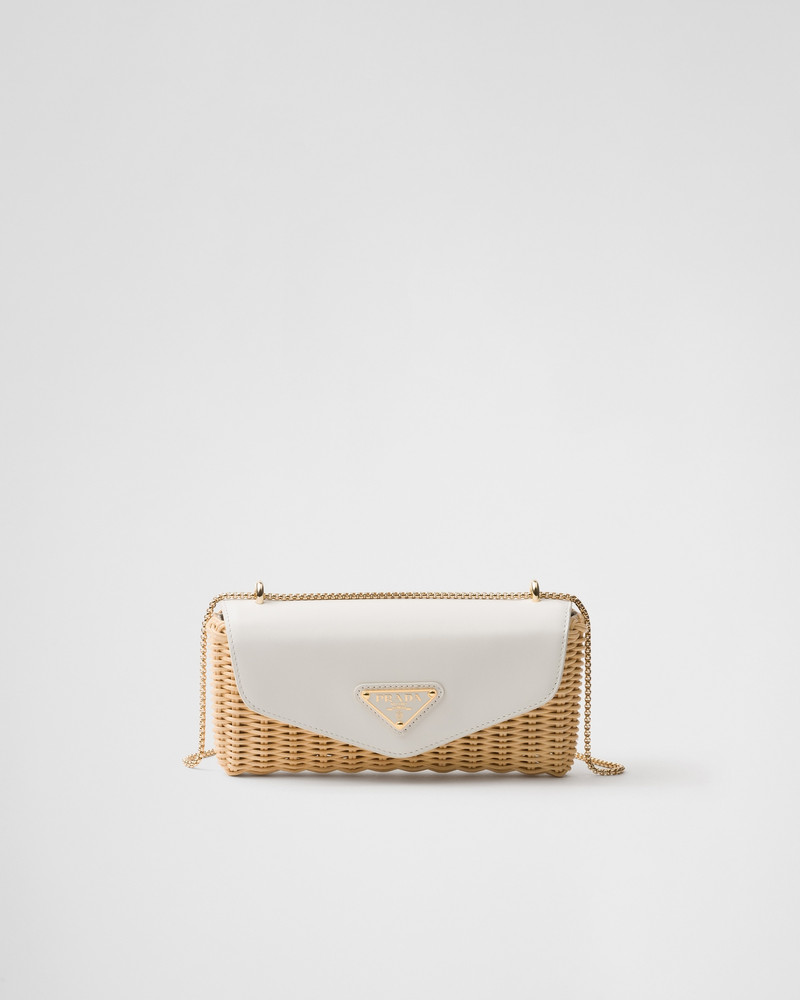 Wicker and leather mini bag 1