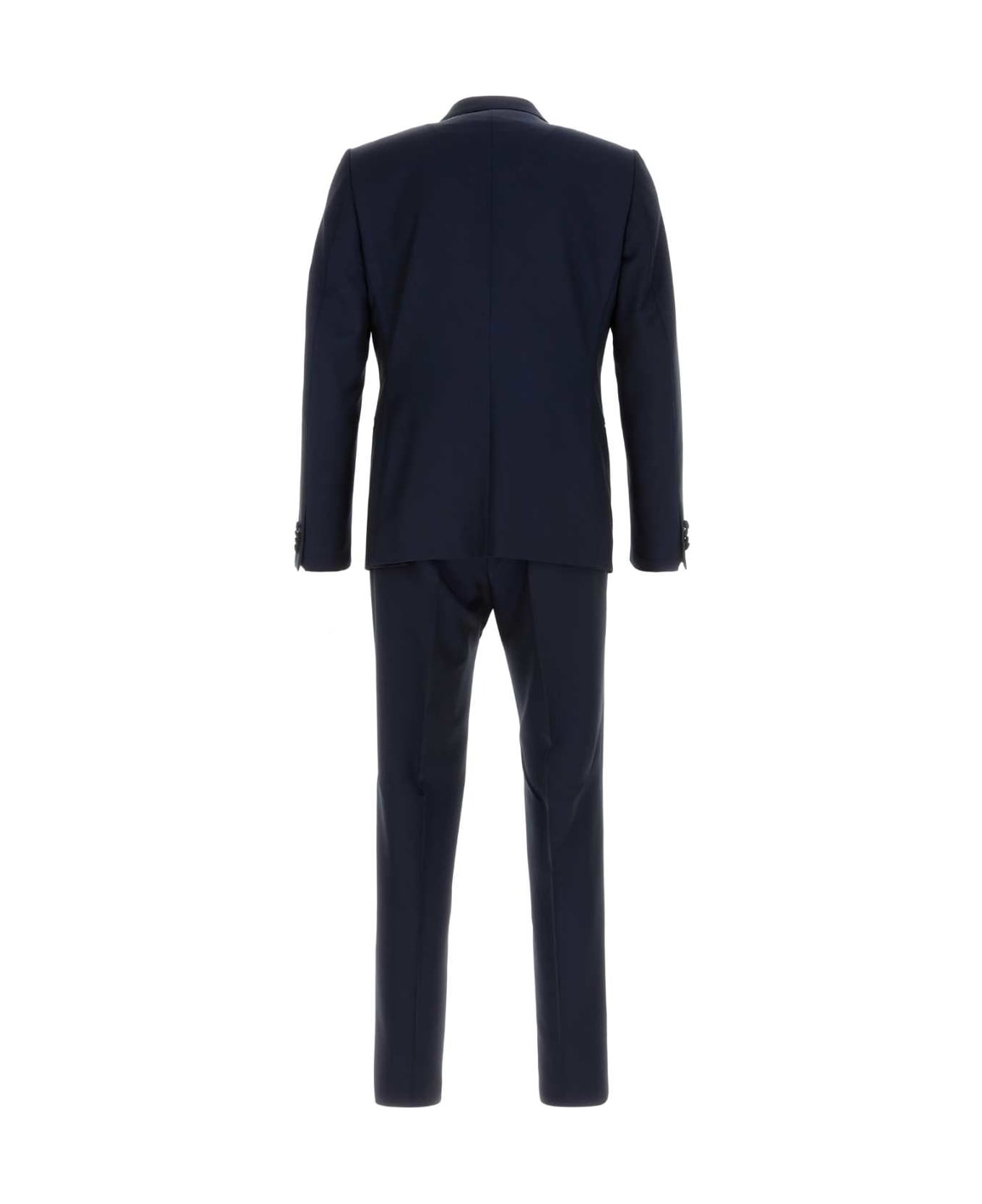 Navy Blue Wool Blend Tuxedo - 2