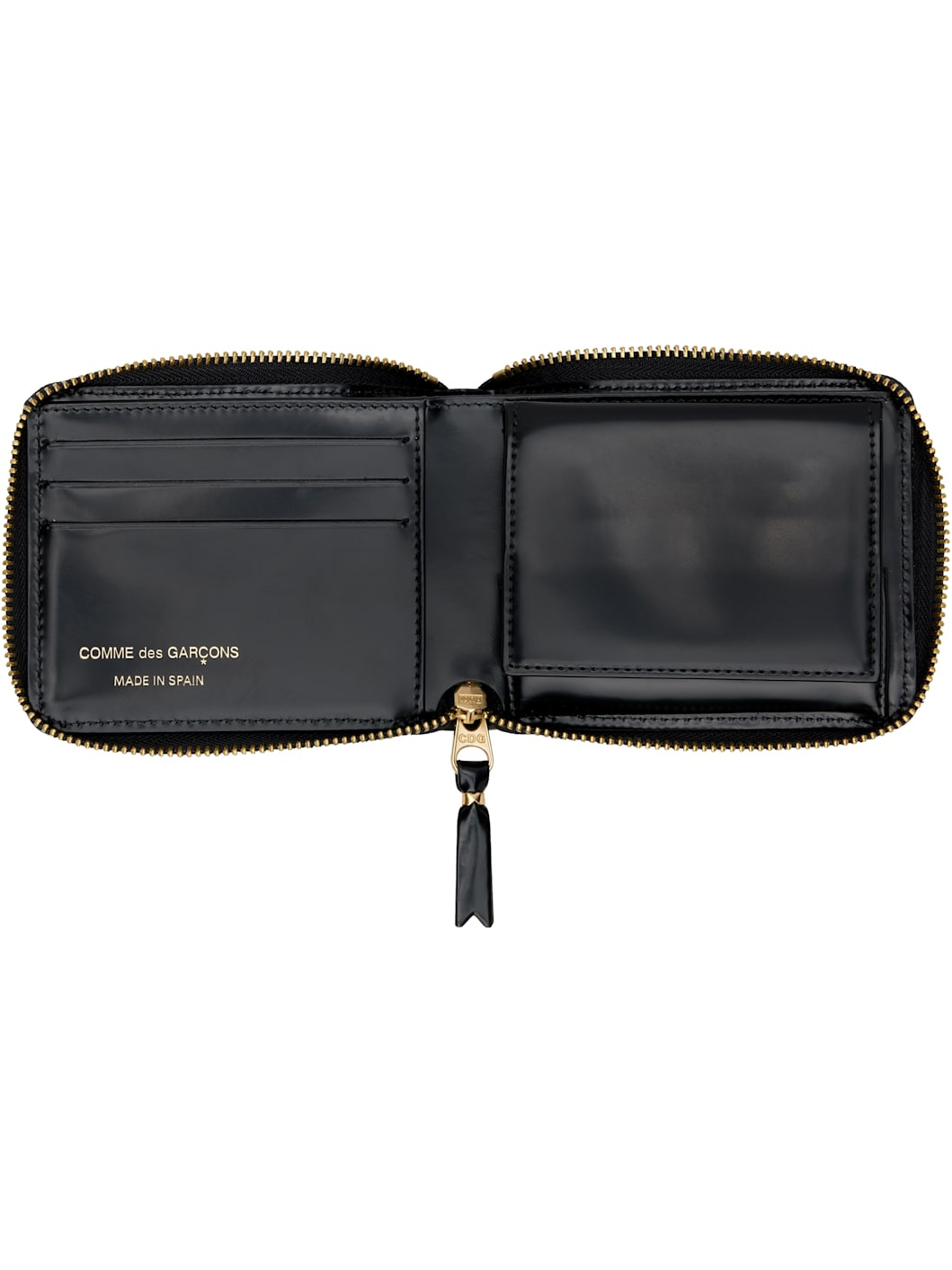 Black Dots Embossed Leather Line Wallet - 3