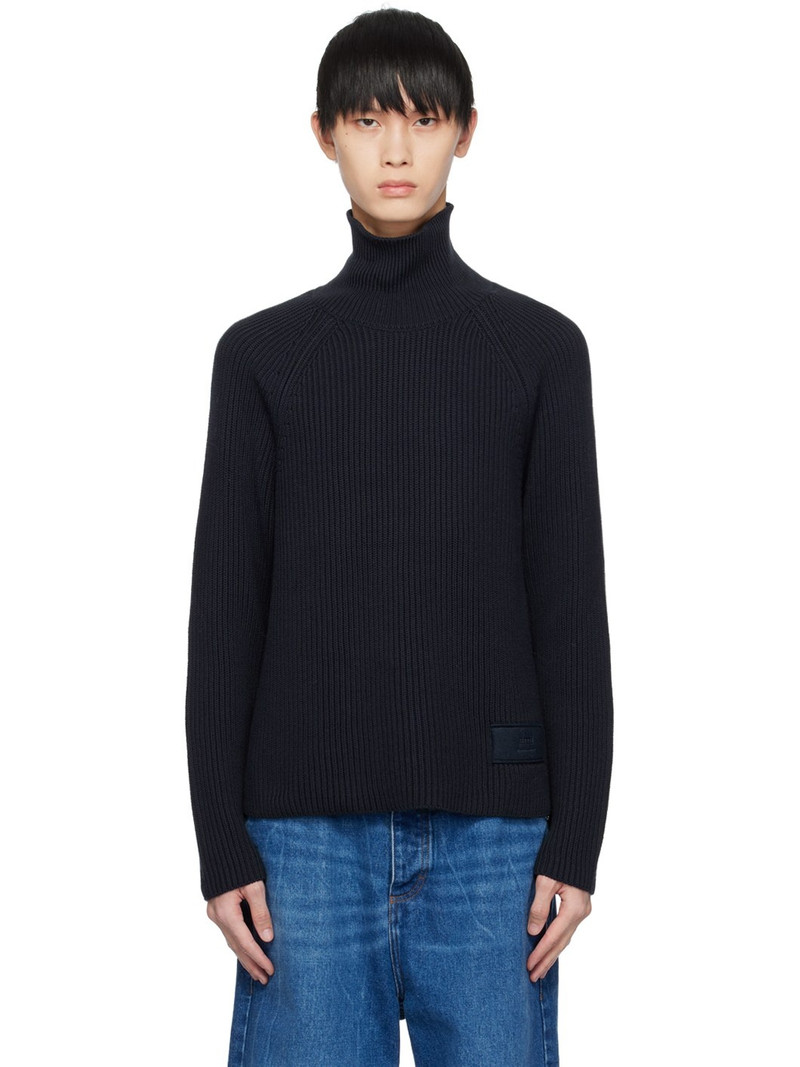 Navy Rib Turtleneck 1