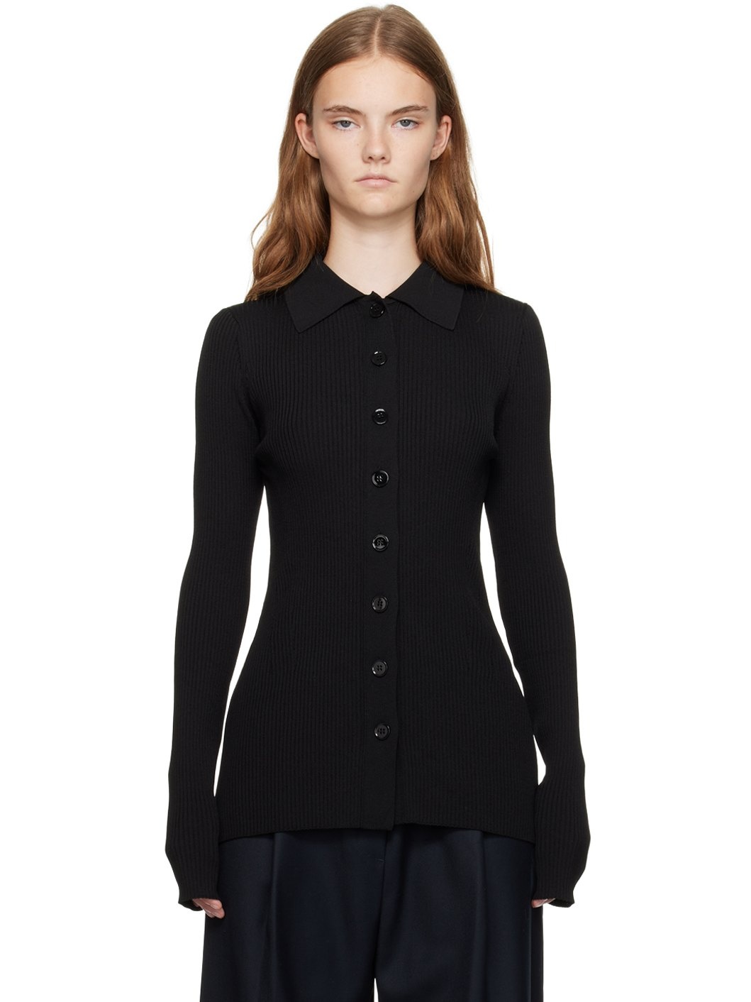 Black Both Sides Opening Cardigan - 1