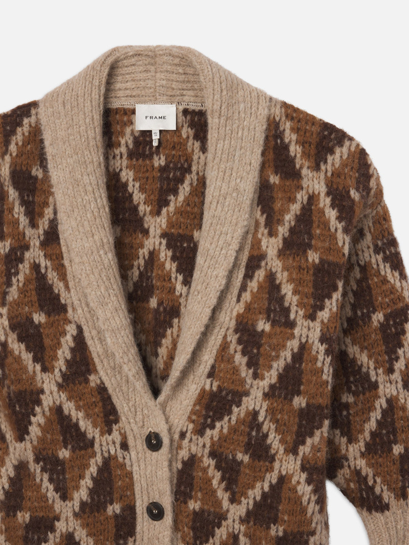 Grandfather Shawl Cardi in Cream Multi 3