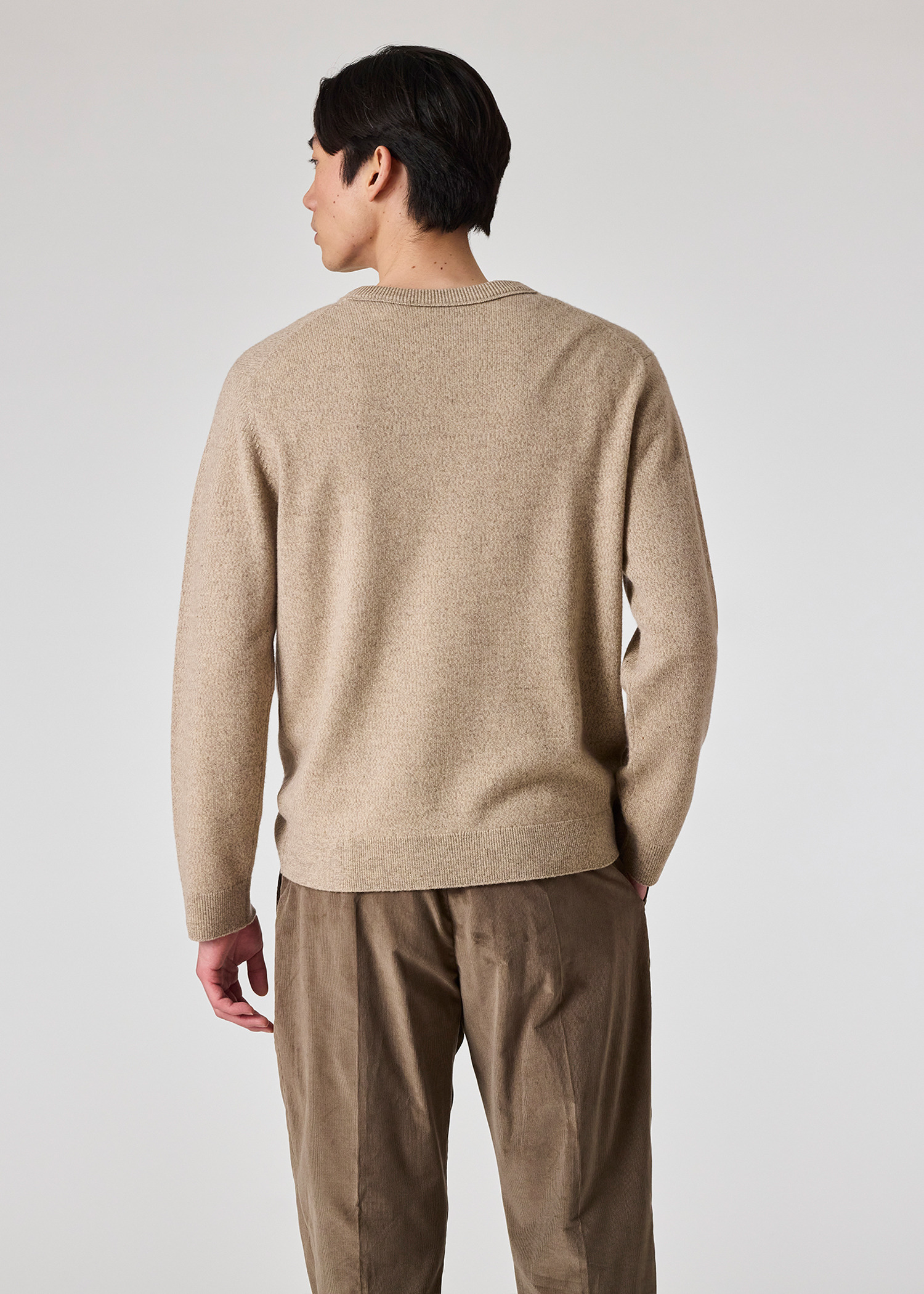 Ecru Marl 'Palm Tree' Merino Wool Sweater - 5