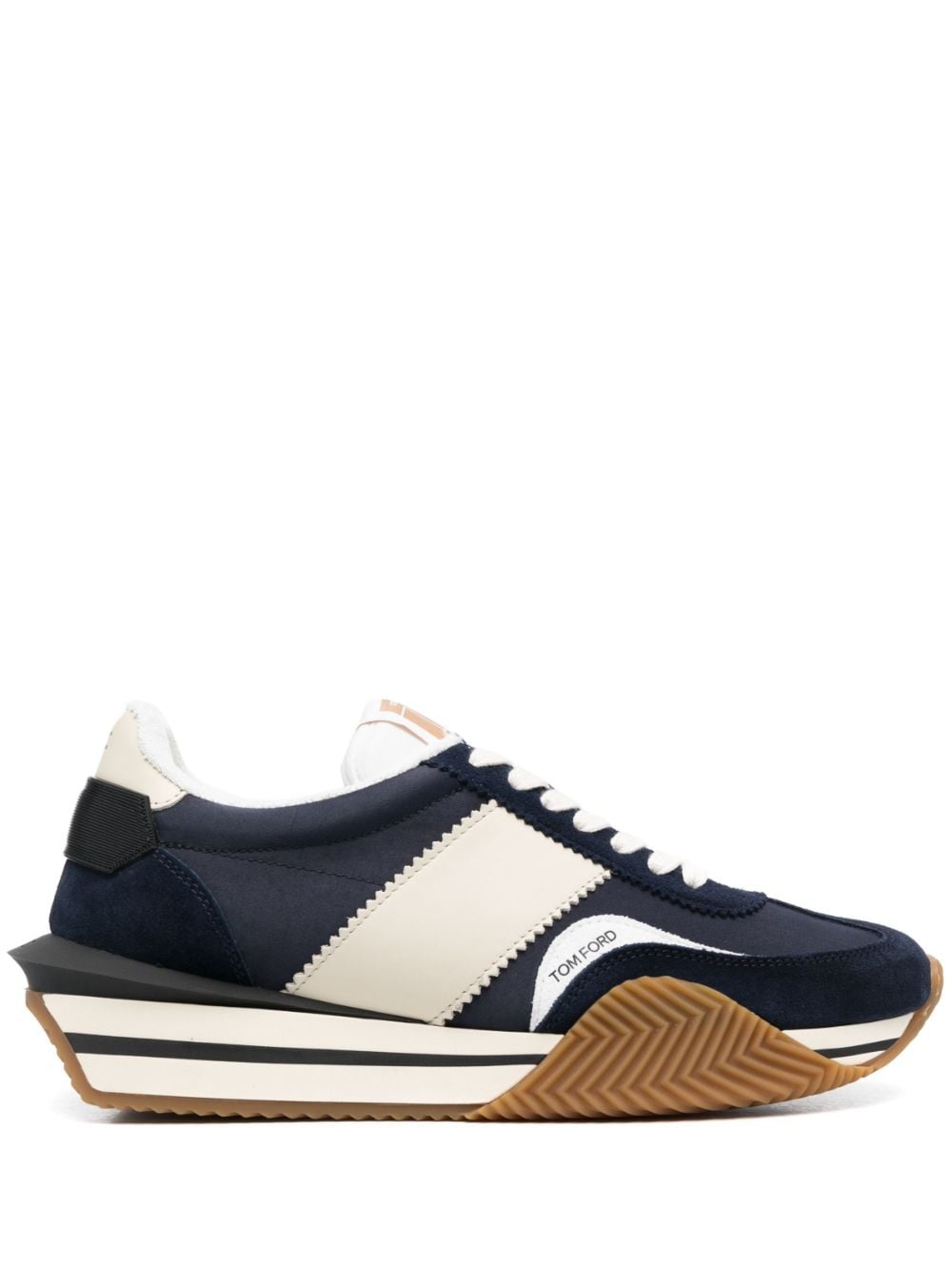 James panelled leather sneakers - 1