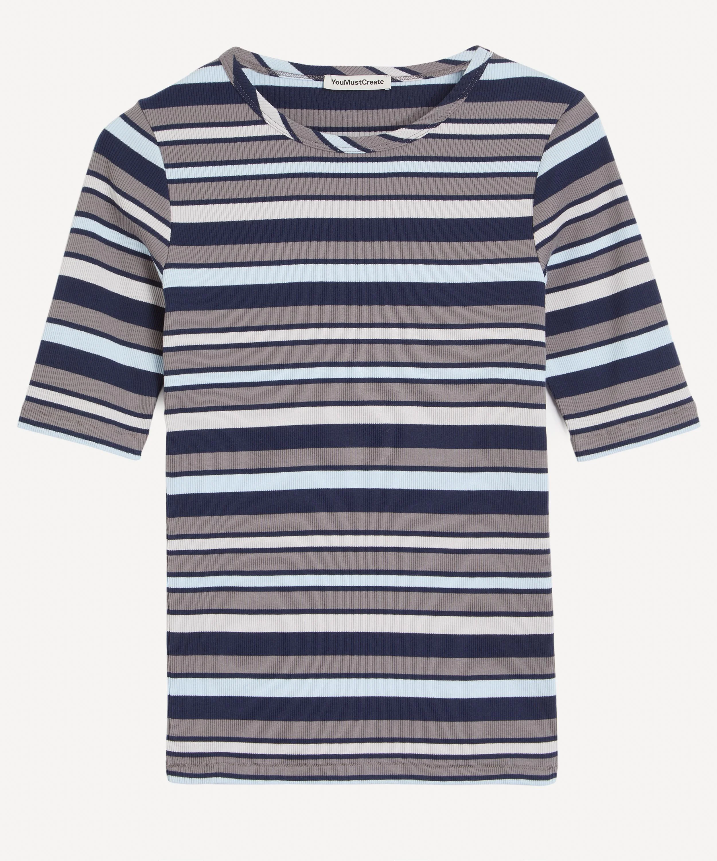Charlotte Multi-Stripe Short-Sleeve T-Shirt - 1