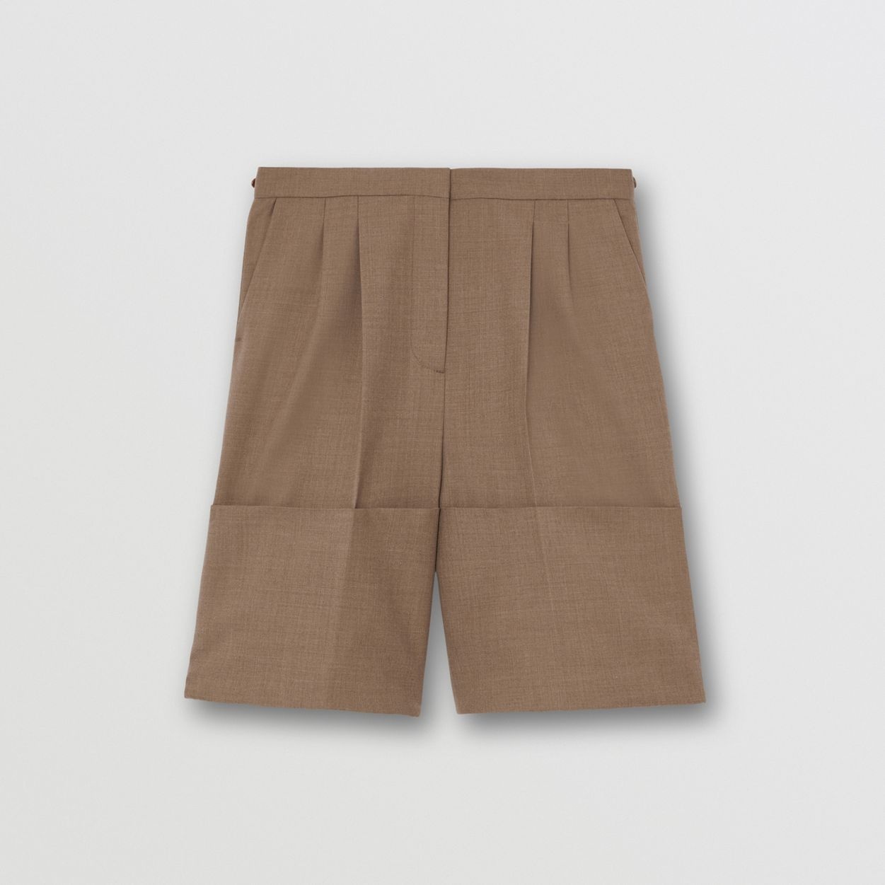 Cuff Detail Wool Tailored Shorts - 1