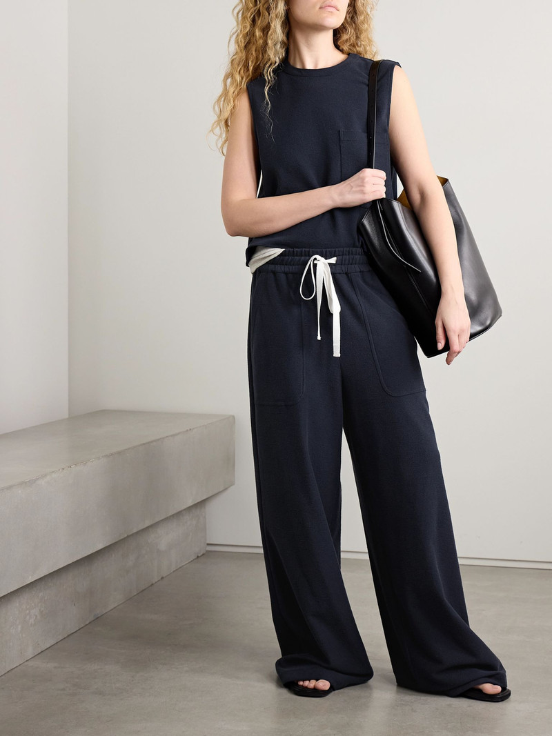 TWP Main St. cotton-jersey wide-leg pants Navy outlook