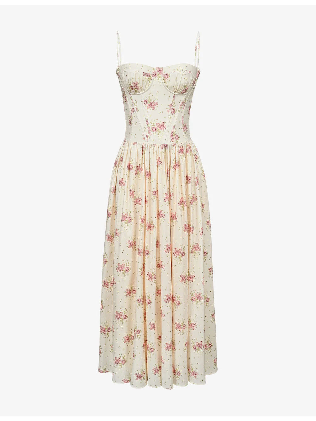 Rona Floral-Print Stretch-Cotton Midi Dress - 1