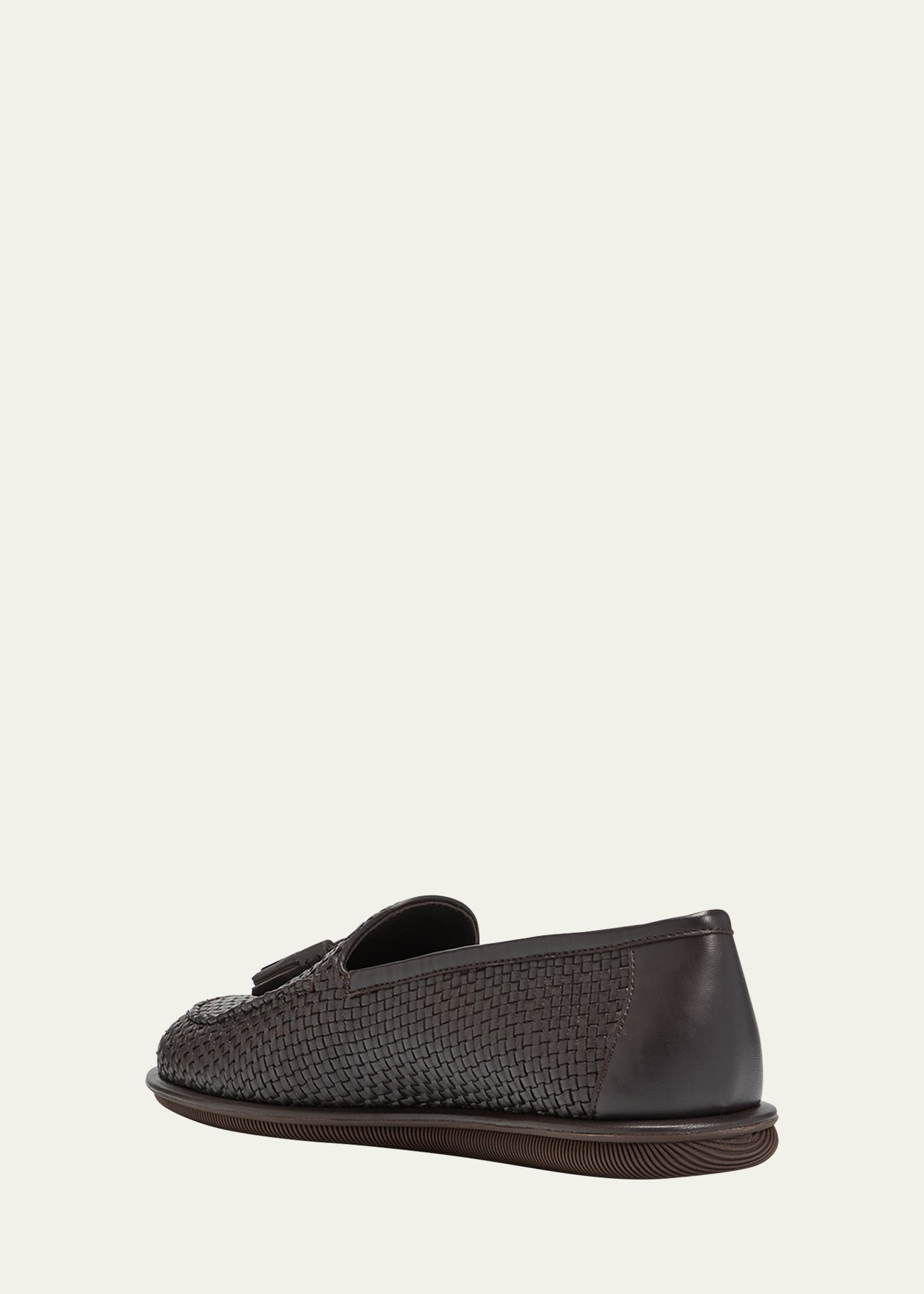 Men's Woven Leather Tassel Loafers - 2
