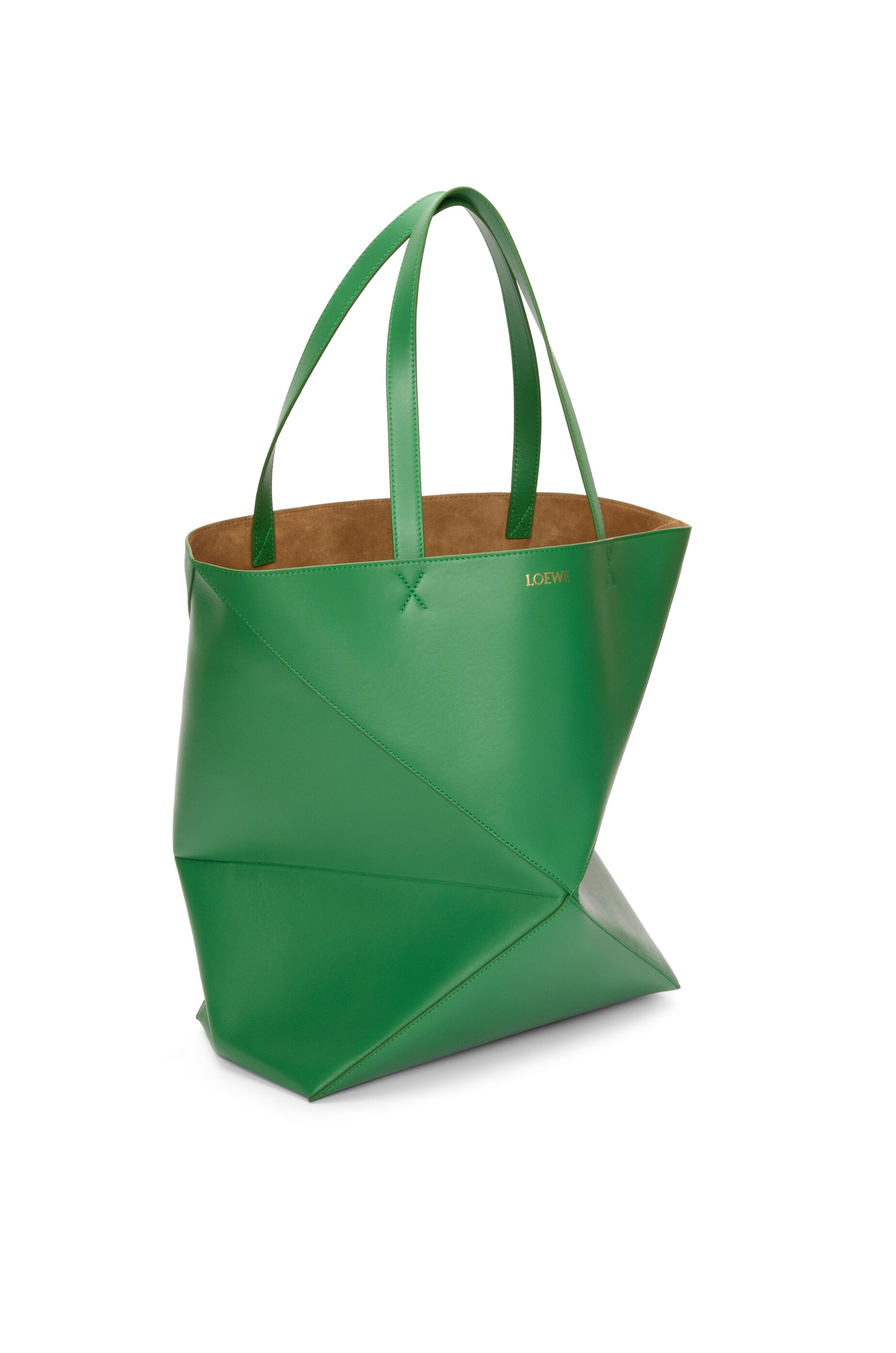 XL Puzzle Fold tote in shiny calfskin - 2