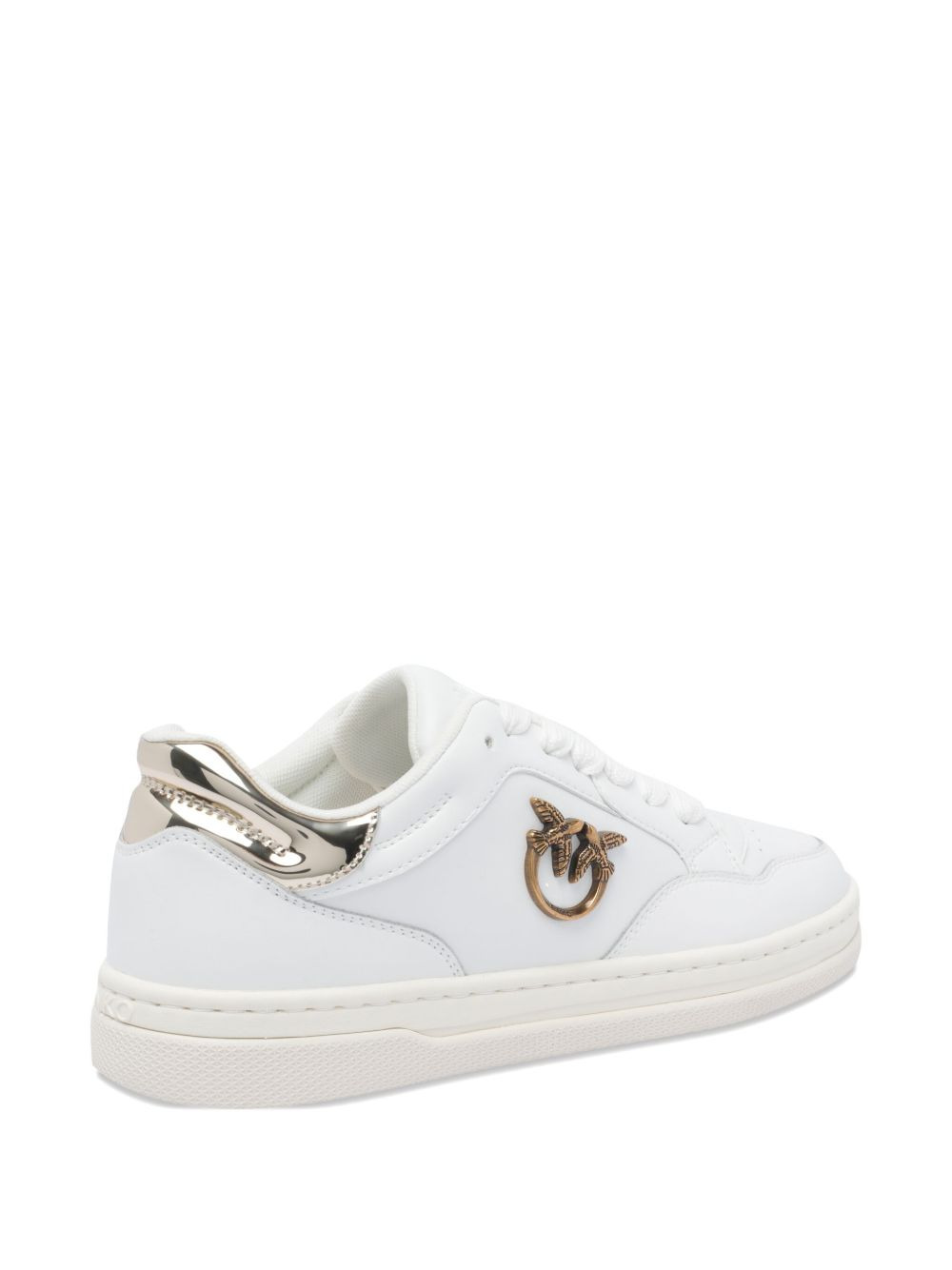 metallic-panel lace-up sneakers - 4