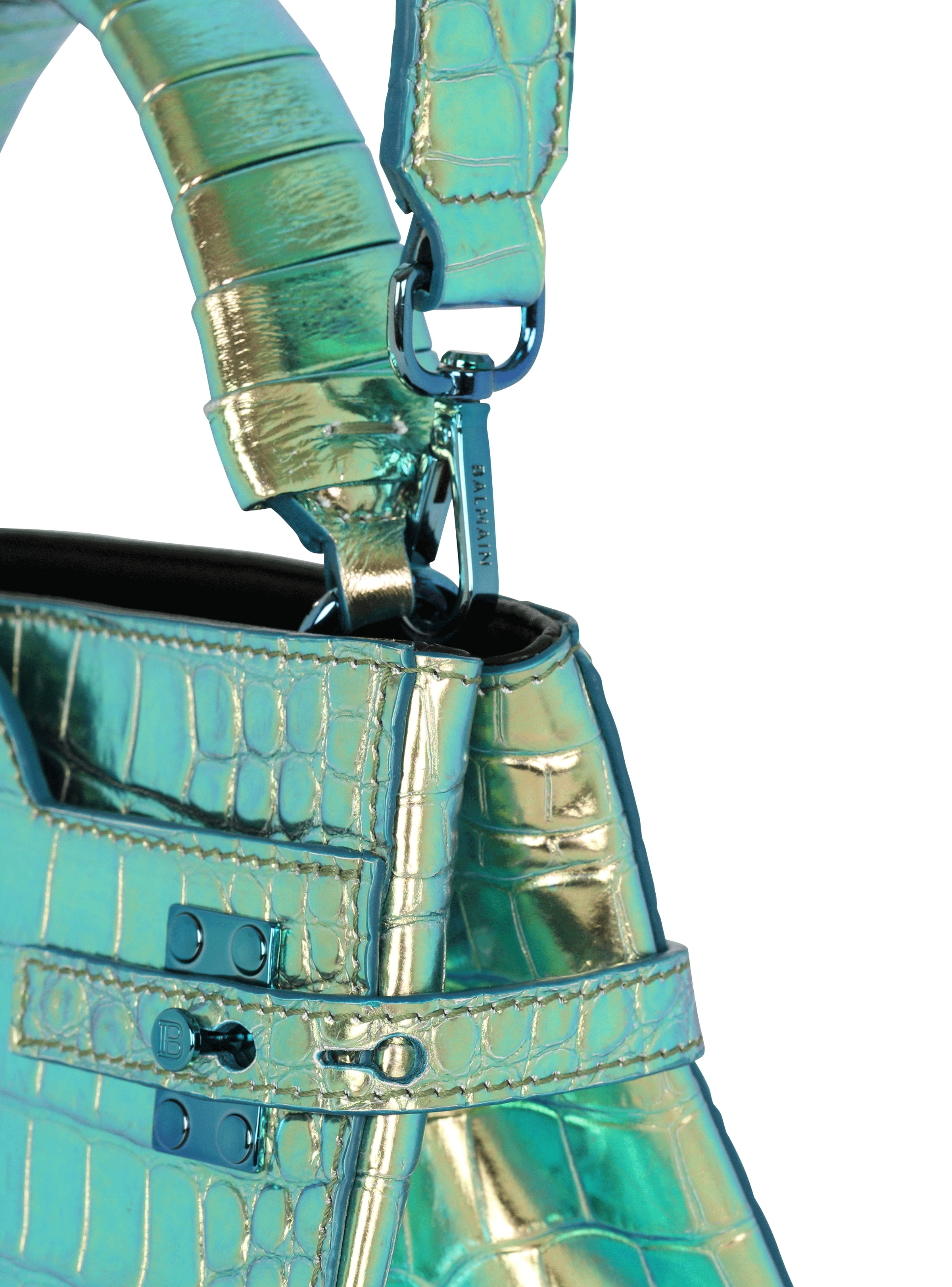 B-Buzz 22 Top Handle bag in crocodile effect-embossed leather - 5
