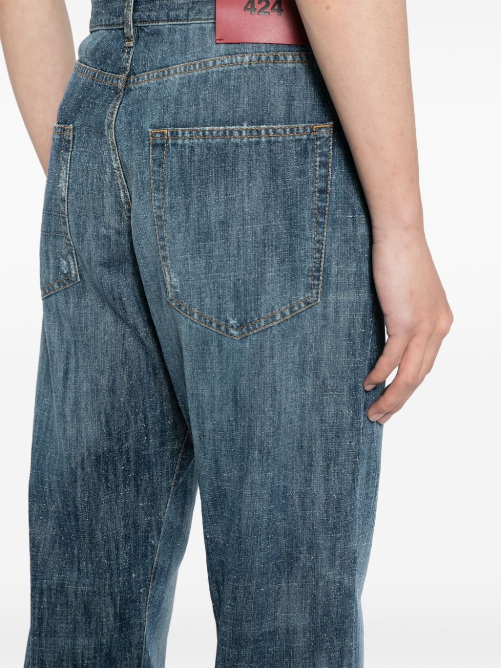 faded cotton jeans - 5