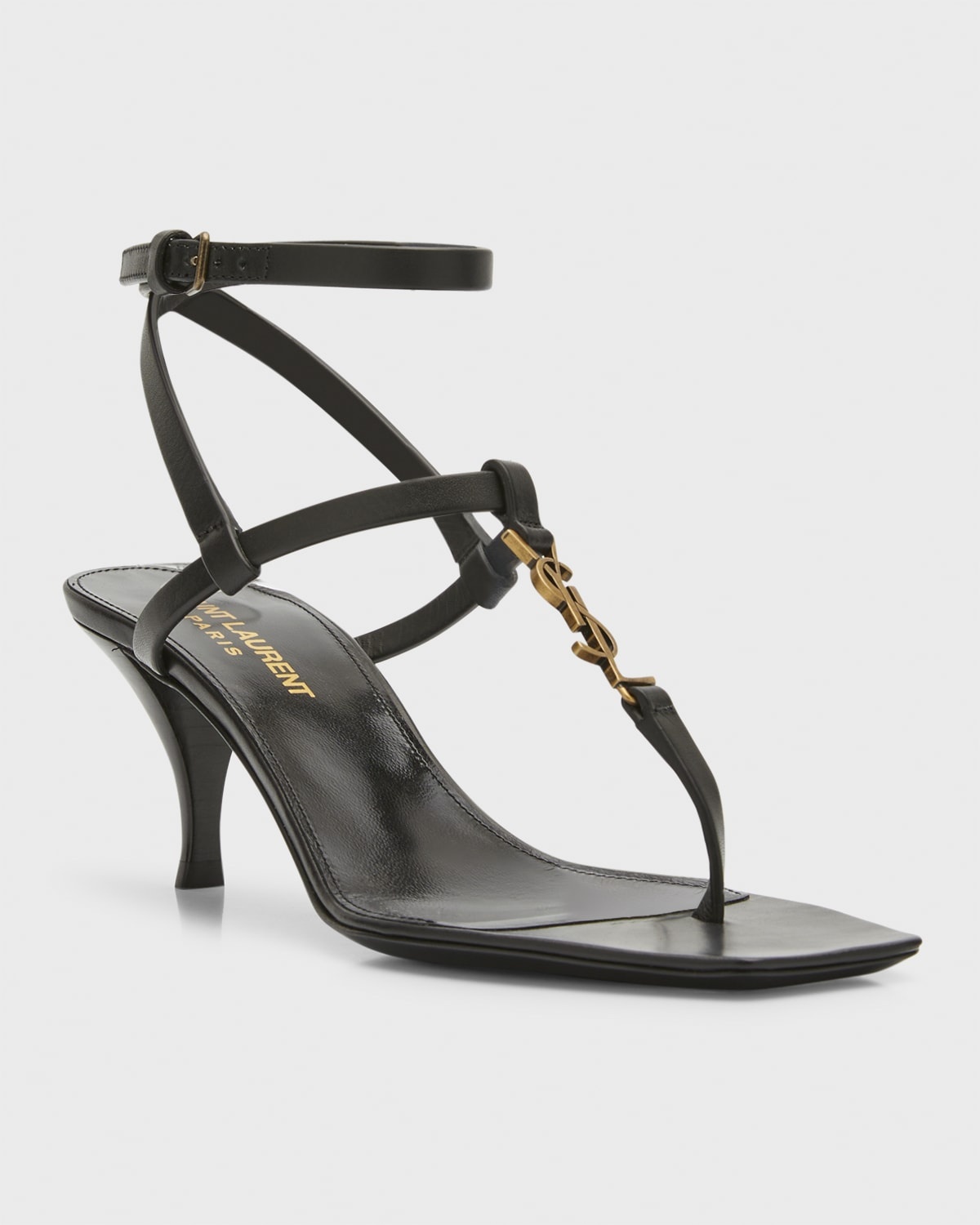 Vitti Leather YSL T-Strap Sandals - 3