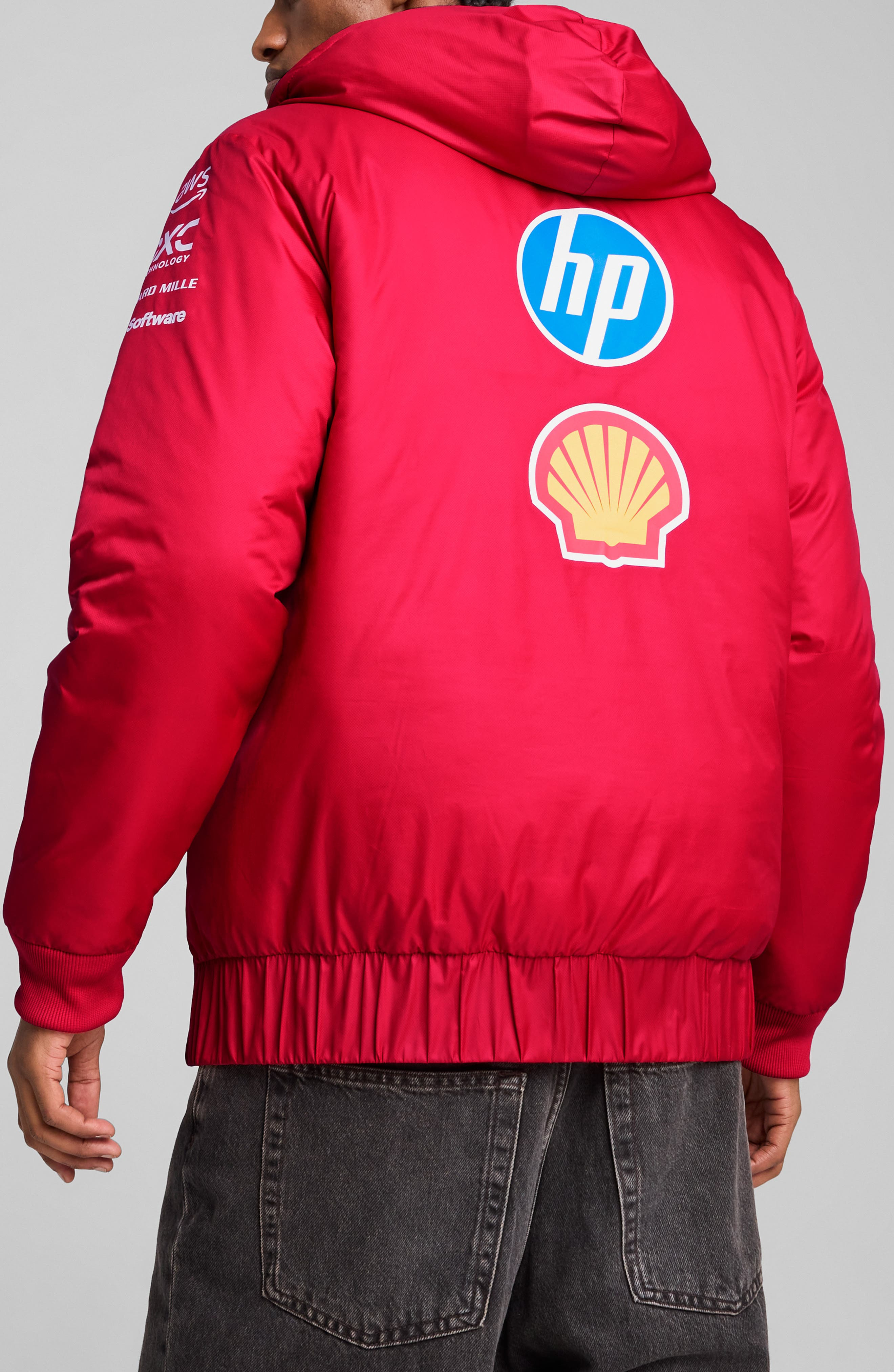 PUMA Scuderia Ferrari Team Motosport Reversible Hooded Popover Jacket in Dark Cherry at Nordstrom - 3