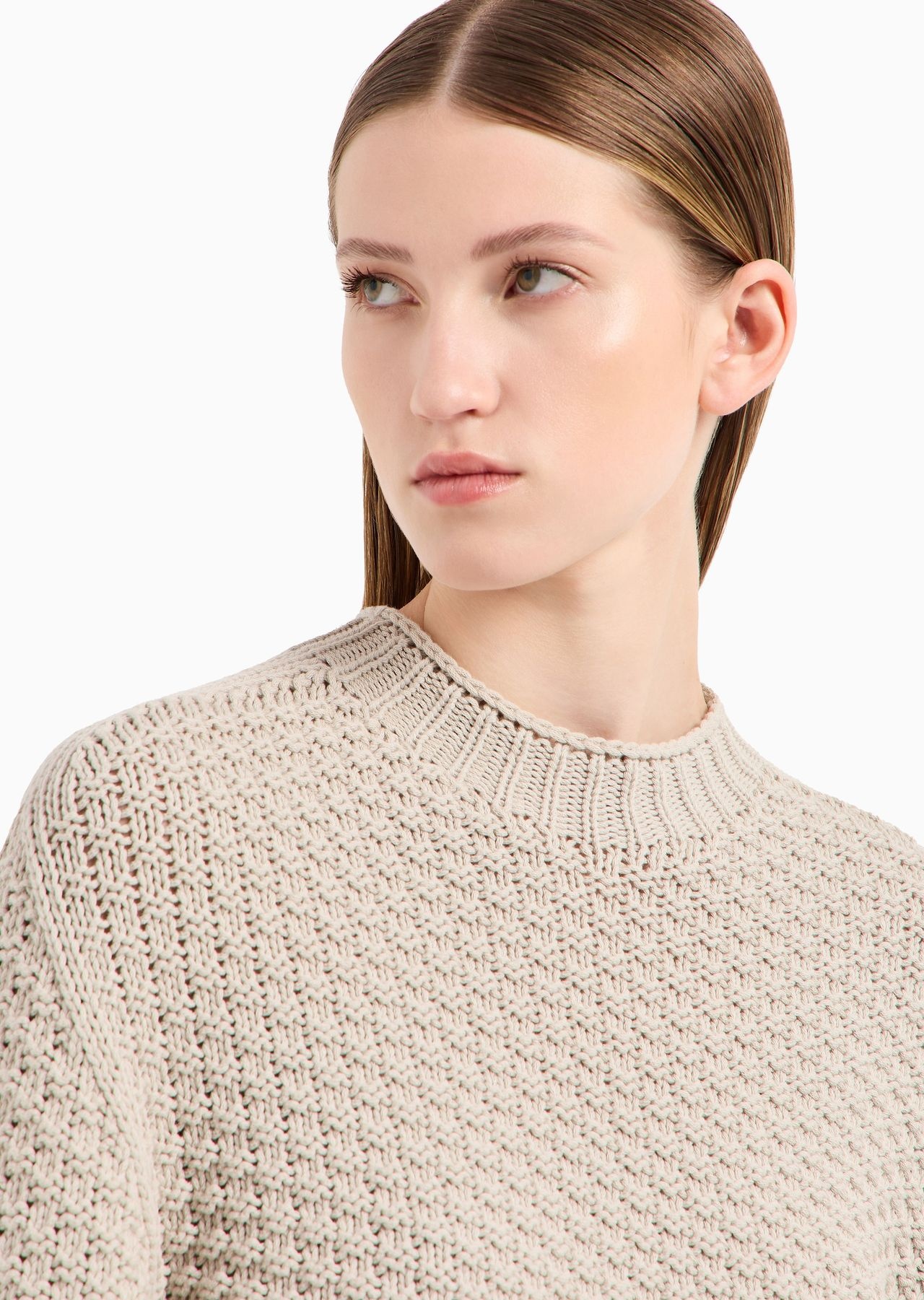 Seamless boxy-fit jumper with moss-stitch knit - 5