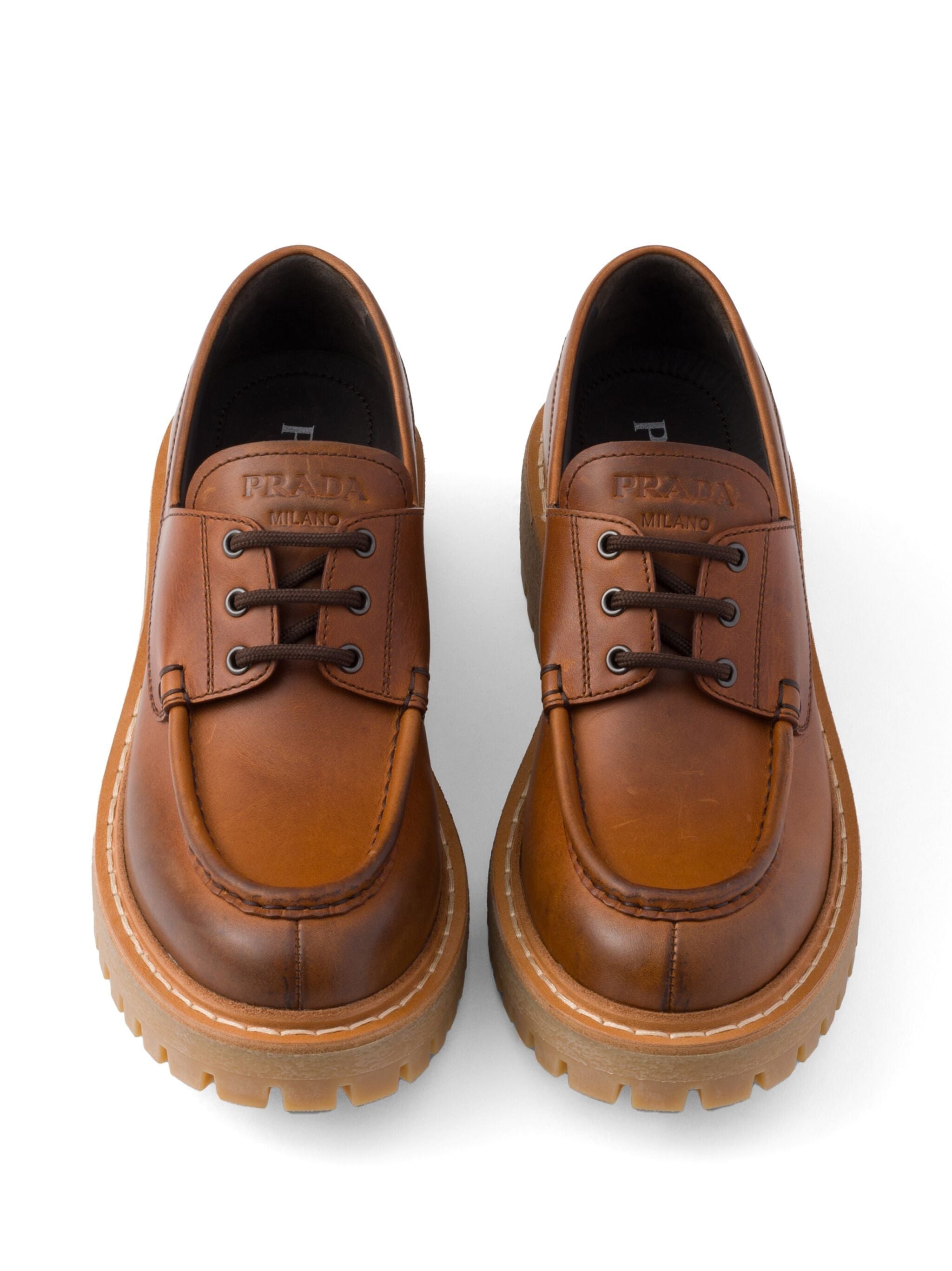 45mm Lace-up Leather Loafers - 3