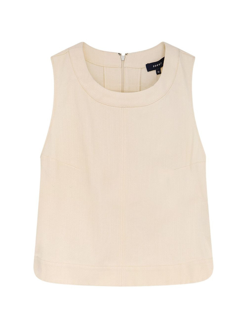 sleeveless round-neck top 1