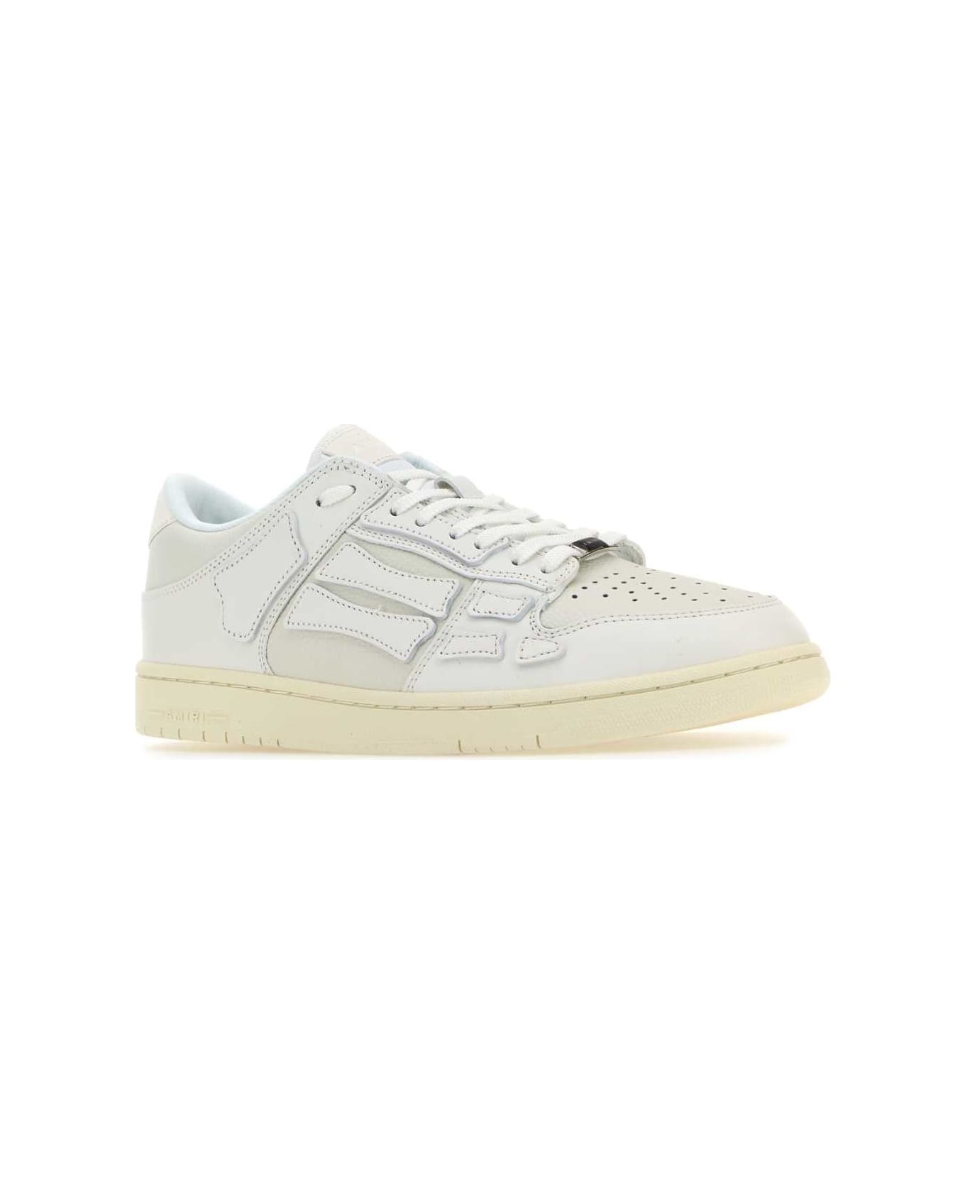 White Leather Skel Sneakers - 2