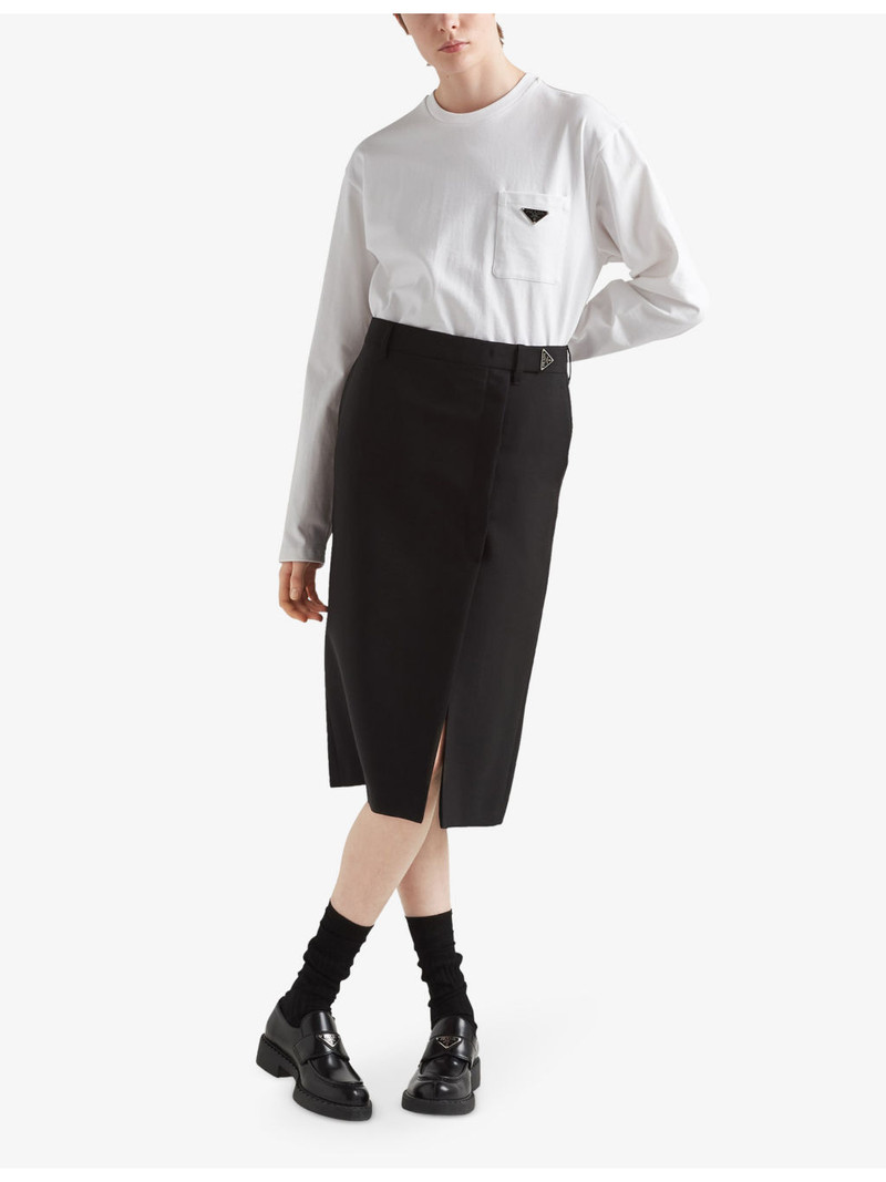 Prada Logo-plaque oversized-fit cotton-jersey T-shirt outlook