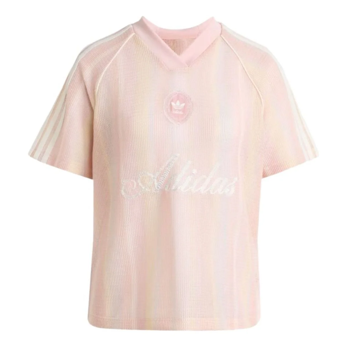 (WMNS) adidas Summer Glow Knitted Oversized Jersey Asia Sizing 'Sandy Pink' KY3161 - 1