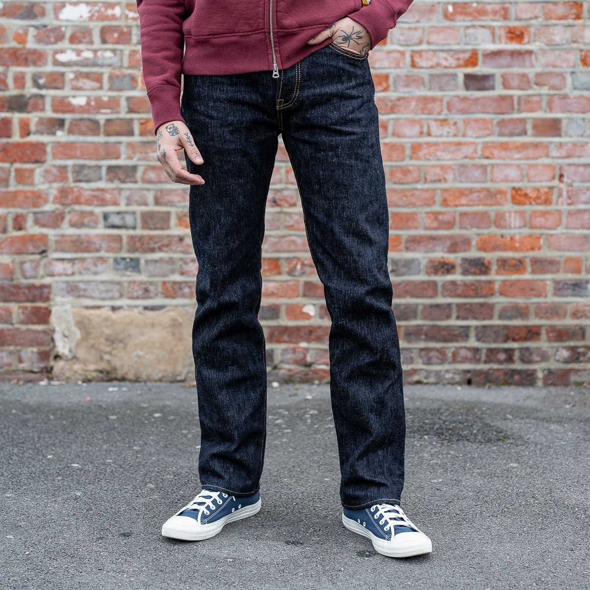 IH-666S-SLB 16oz Slubby Selvedge Denim Slim Straight Cut Jeans - Indigo - 4