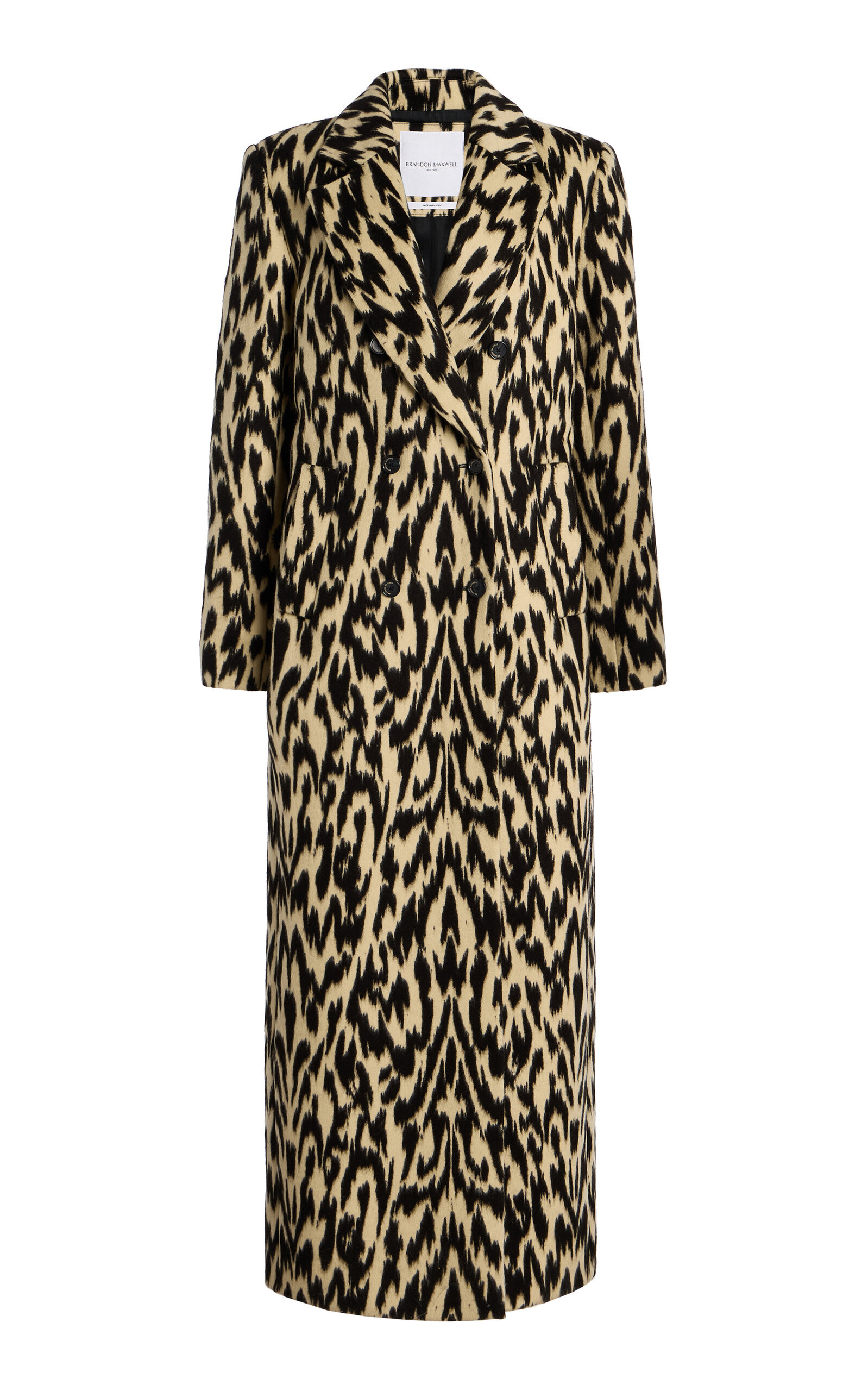 The Demi Printed Virgin Wool Coat off-white - 10