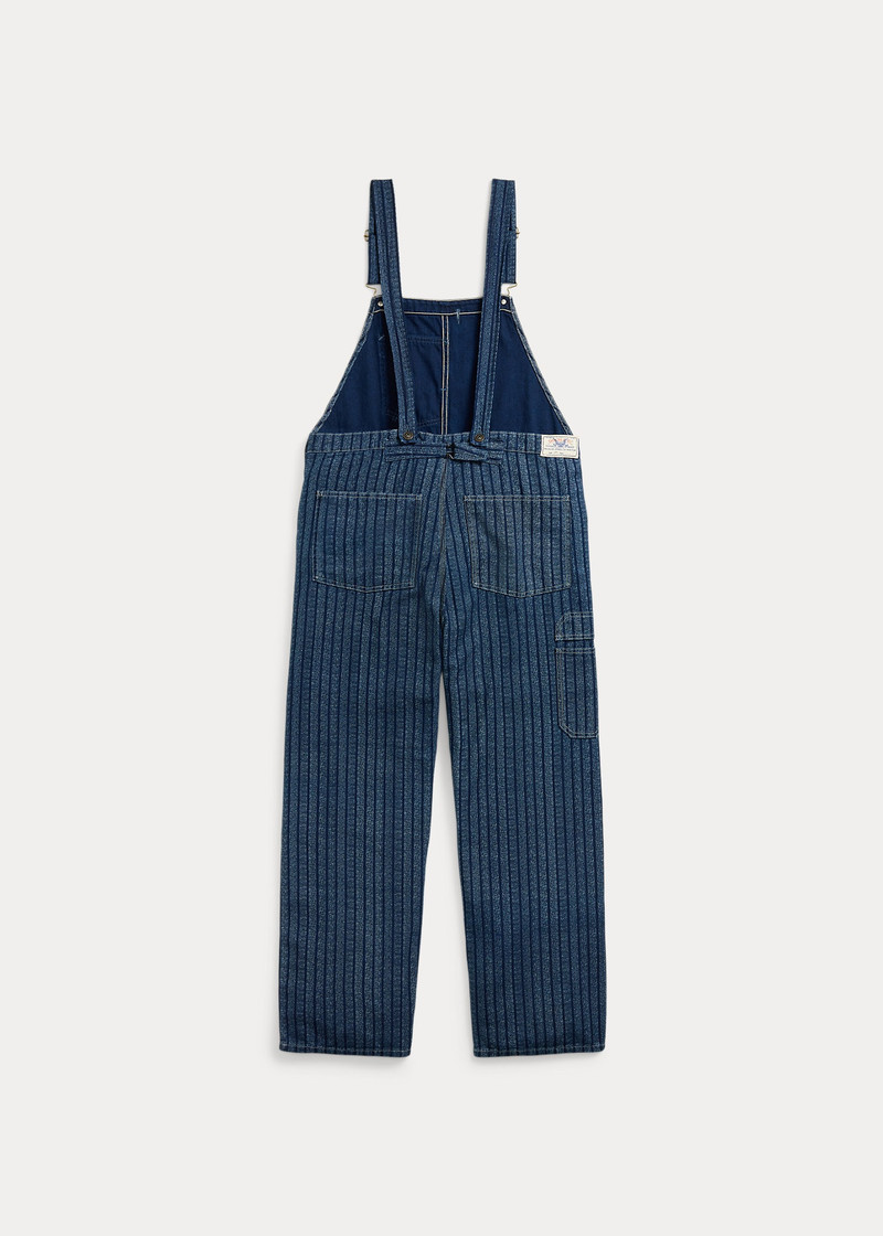 RRL by Ralph Lauren Indigo Striped Twill Overall outlook