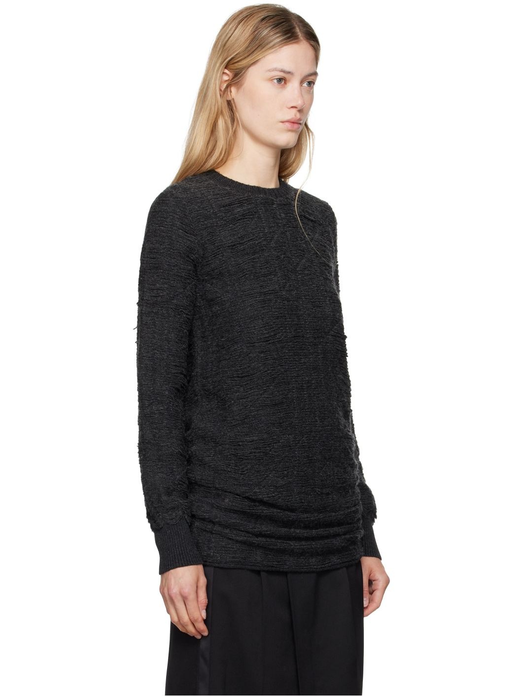 Gray Distressed Sweater - 2