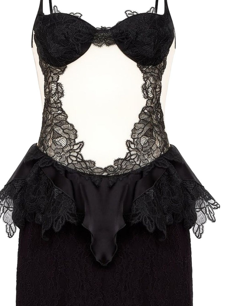 David Koma lace-panelled cut-out dress outlook