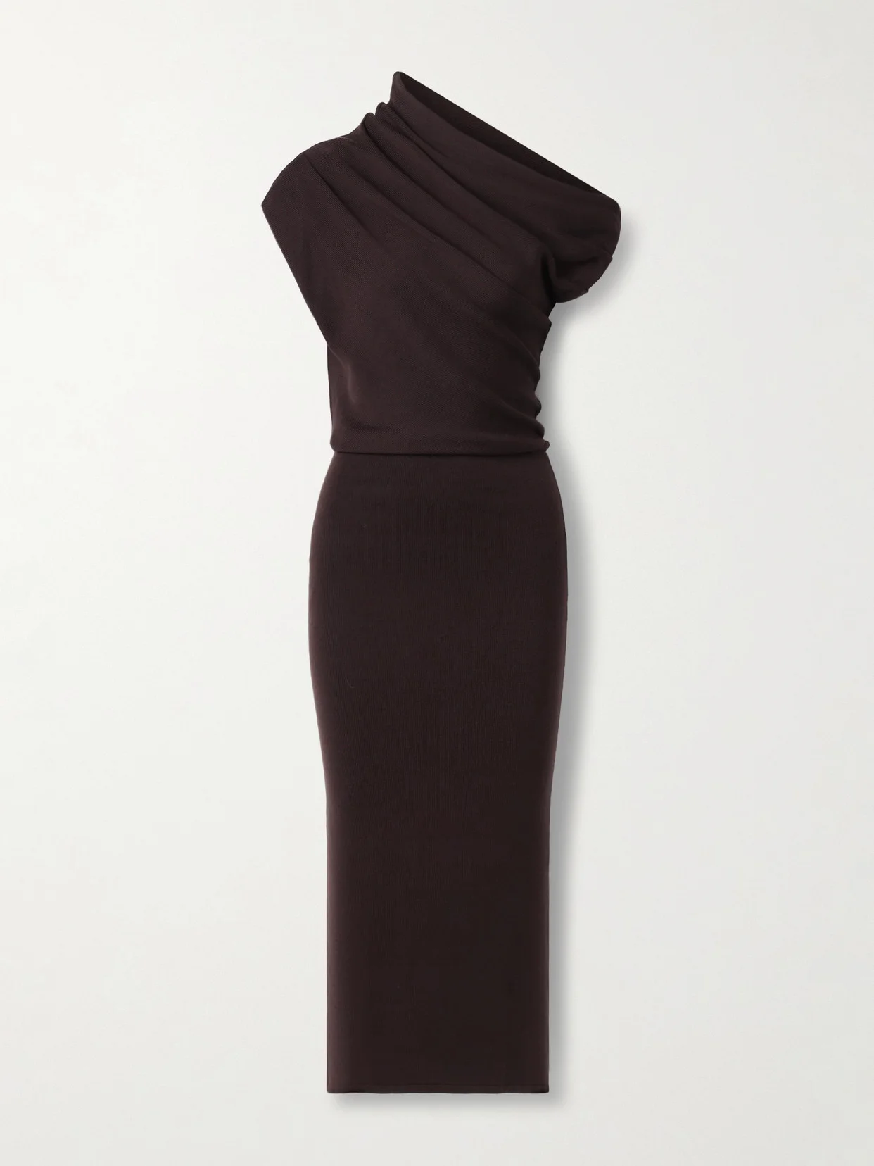 Mabel Off-the-shoulder Draped Wool Maxi Dress - 1