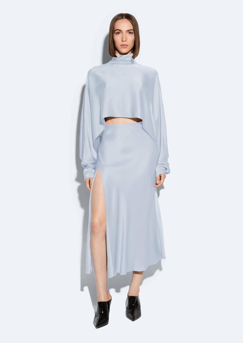 LAPOINTE Satin Bias Slit Midi Skirt outlook