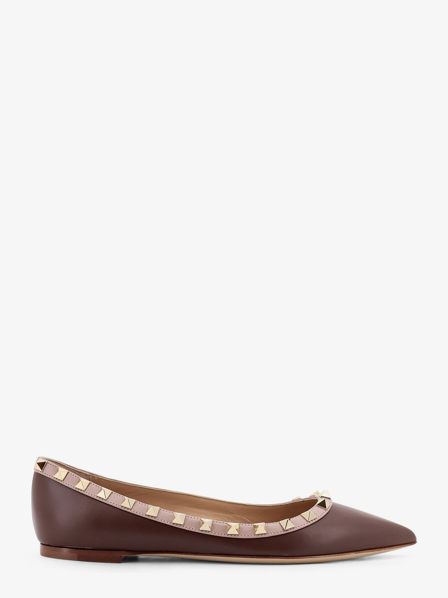 ROCKSTUD LEATHER BALLERINAS - 1