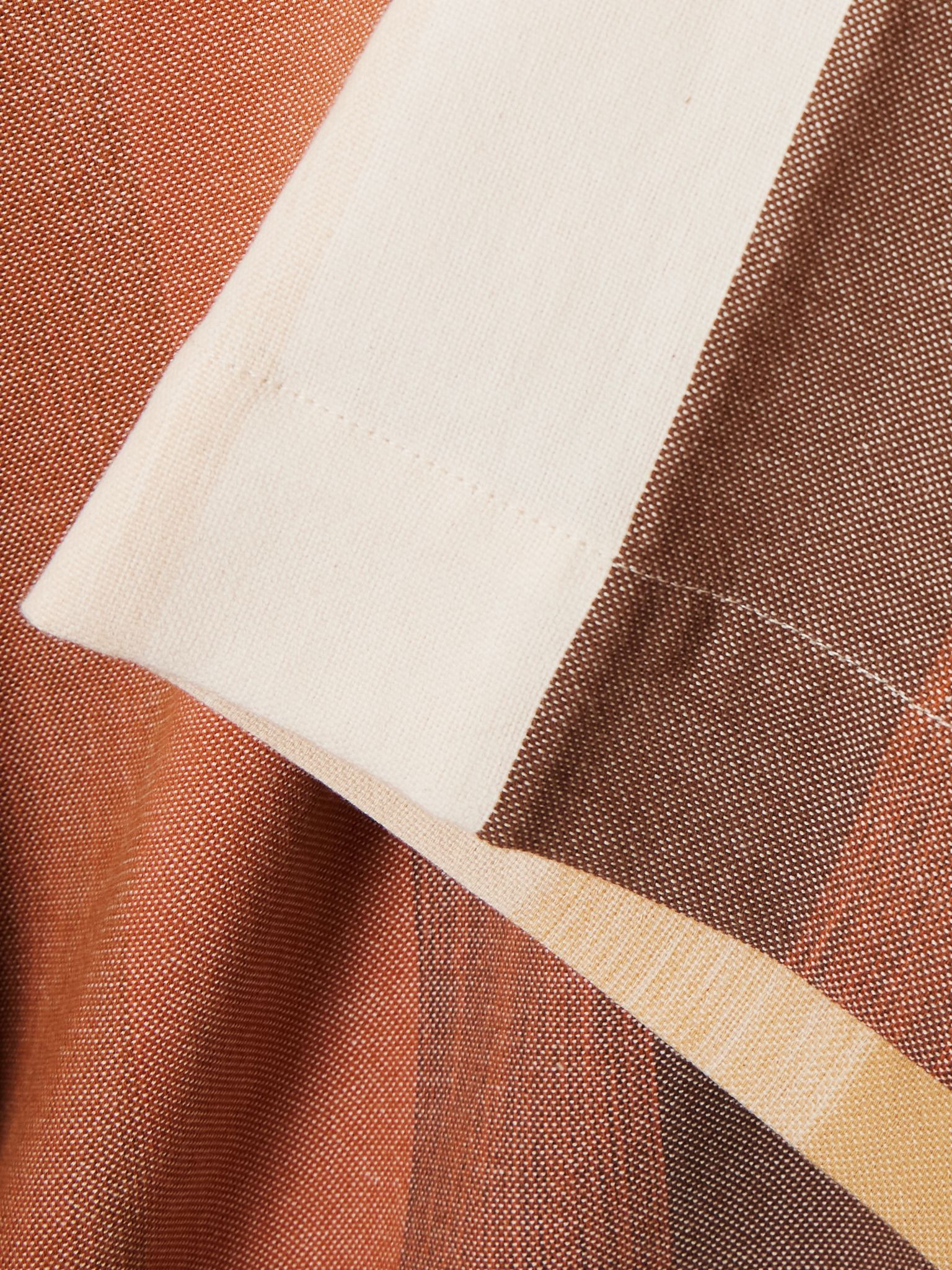 Striped cotton coverup Brown - 4