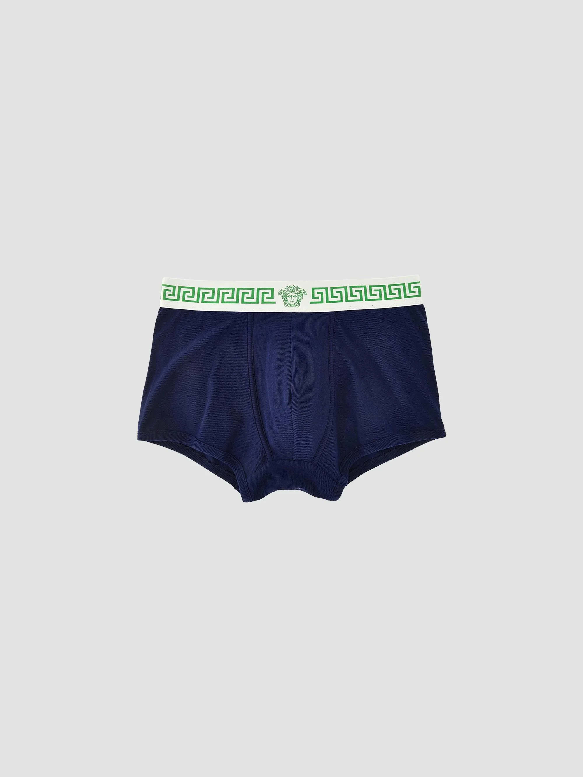 Men's Medusa Head Greco-Trim Trunk Brief - Navy Bianco Verde - 1
