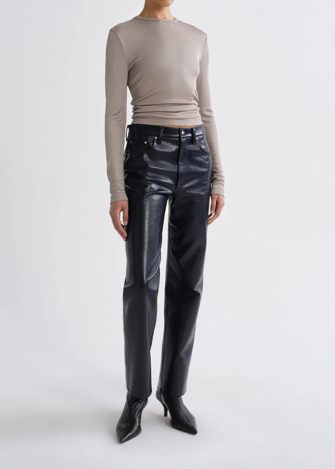 DELPHI SLIM TEE (VISCOSE) IN TAUPE - 1