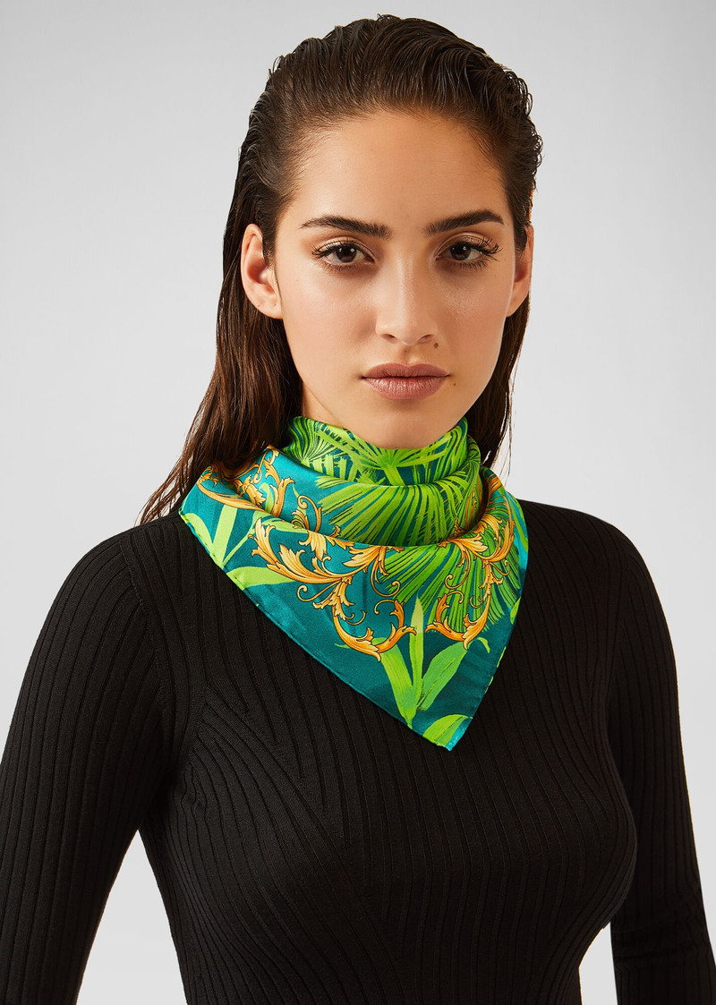 Jungle Barocco Print Silk Foulard 2
