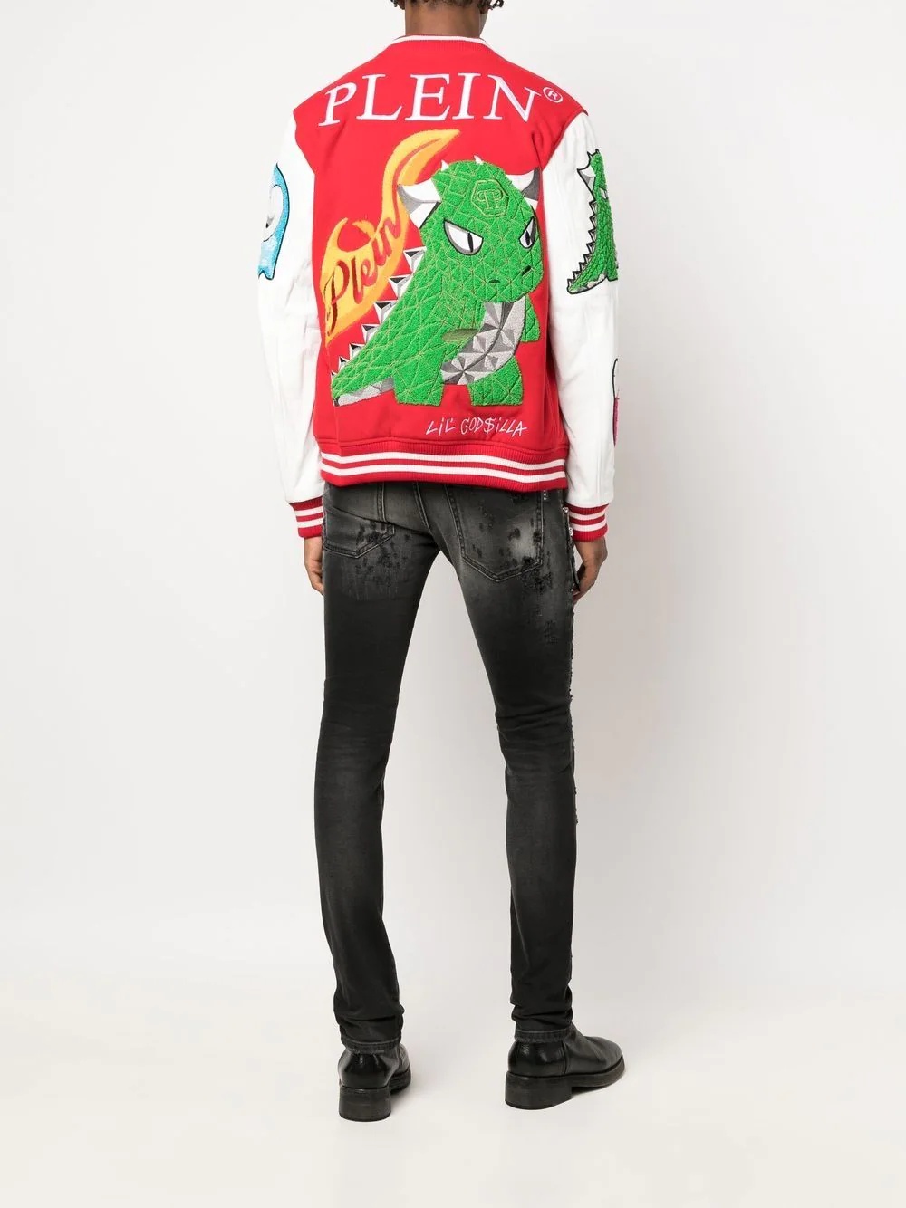 logo-print varsity jacket - 2