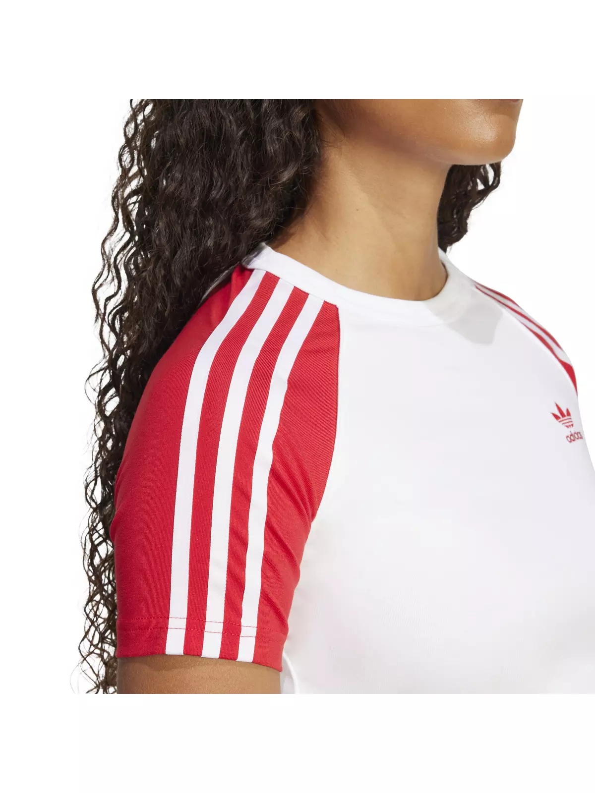 Originals Women's Adicolor 3-Stripes Raglan Slim T-Shirt -White/Red - 3