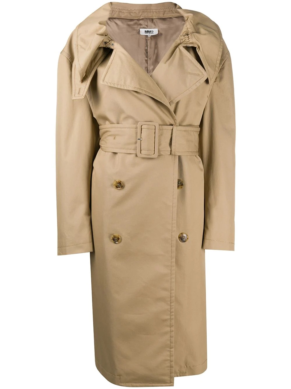 scrunched lapel trench coat - 1