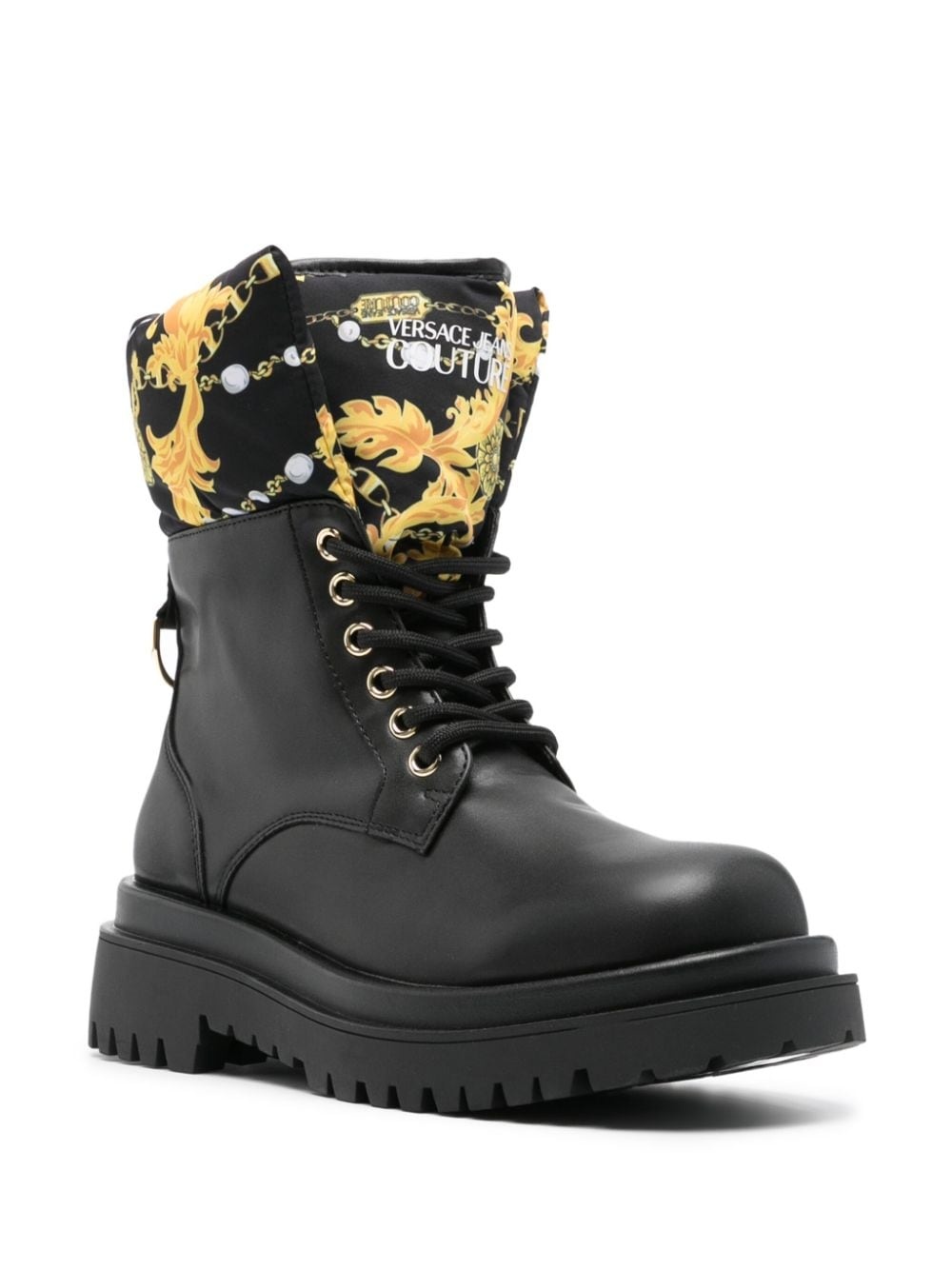 Chain Couture lace-up boots - 4
