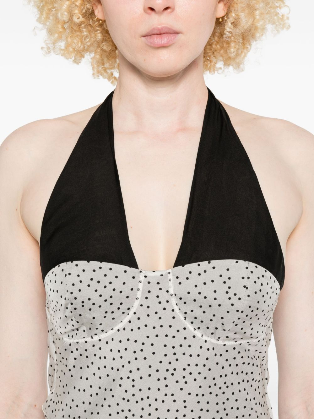 Lisander polka-dot halterneck dress - 5
