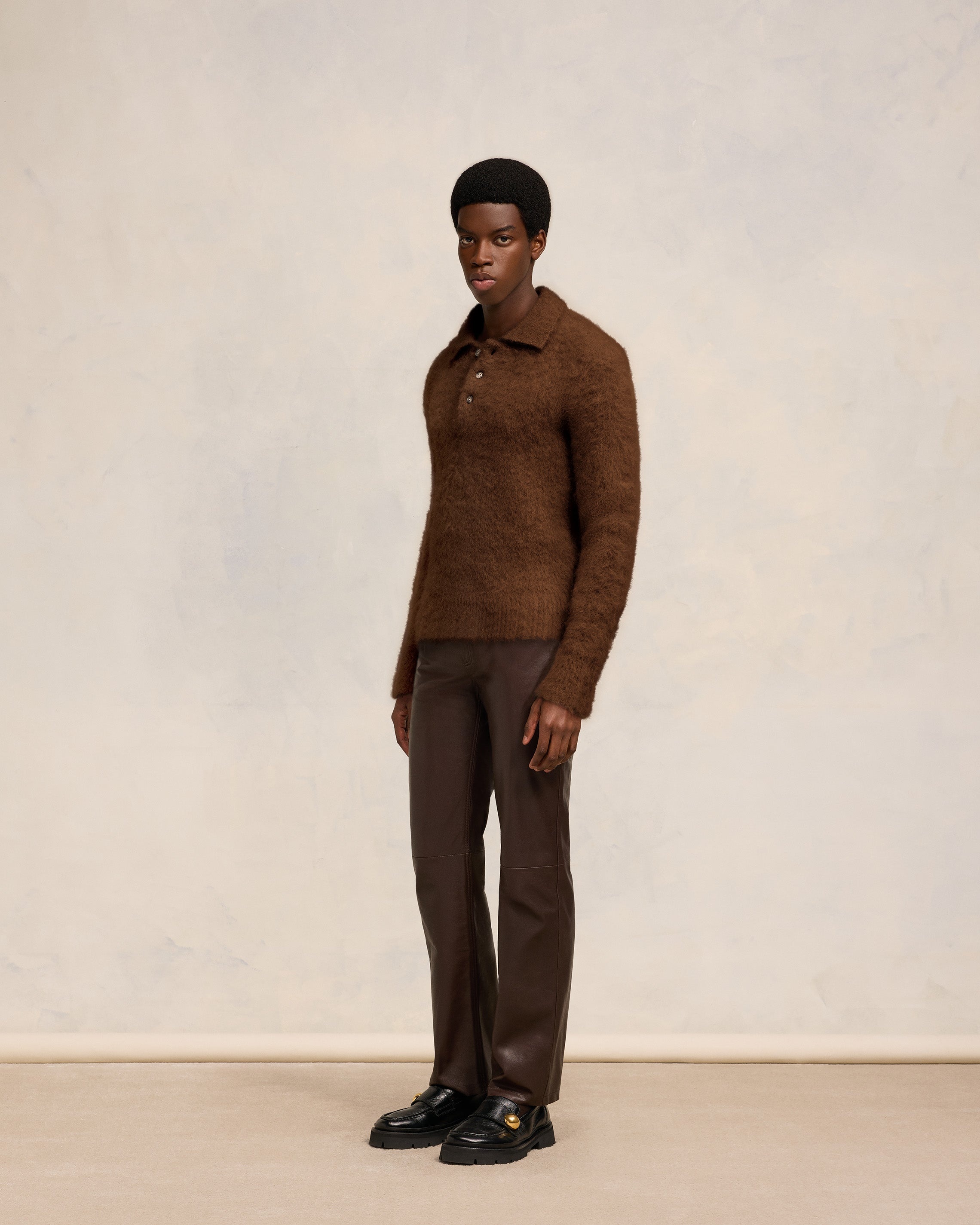 ALPACA MOHAIR BRUSHED POLO - 6