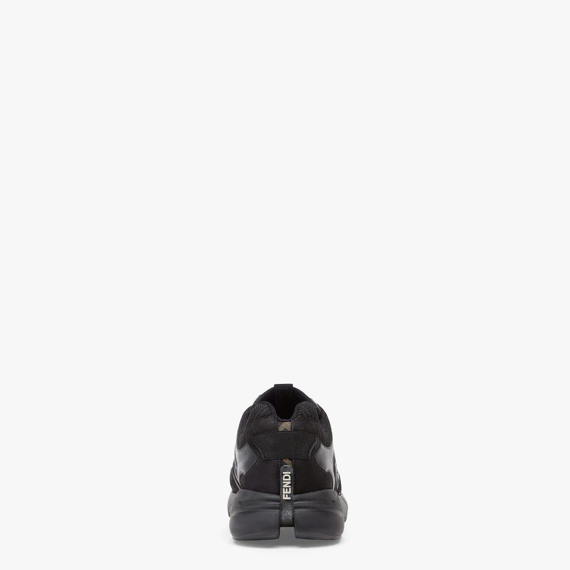 Black nubuck leather low-tops - 3
