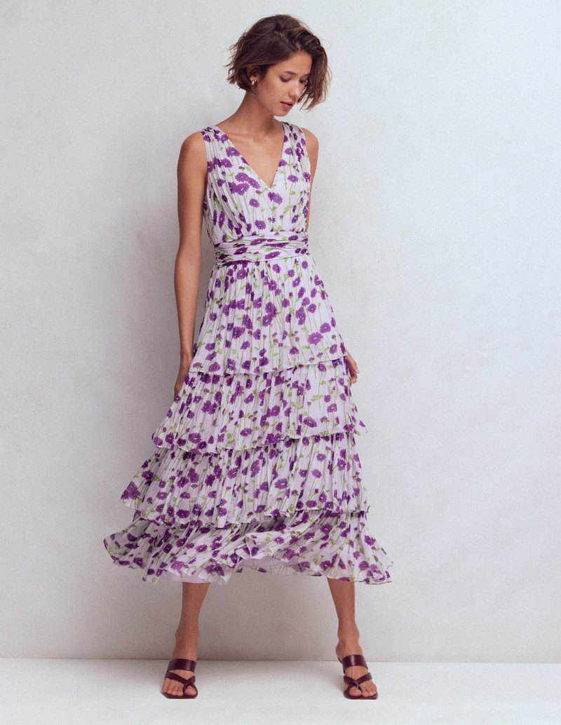 Tiered Sleeveless Dress-Purple Dandelion 6