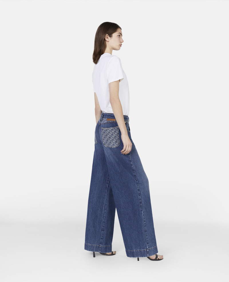 S-Wave Vintage Wash Wide Leg Jeans 3